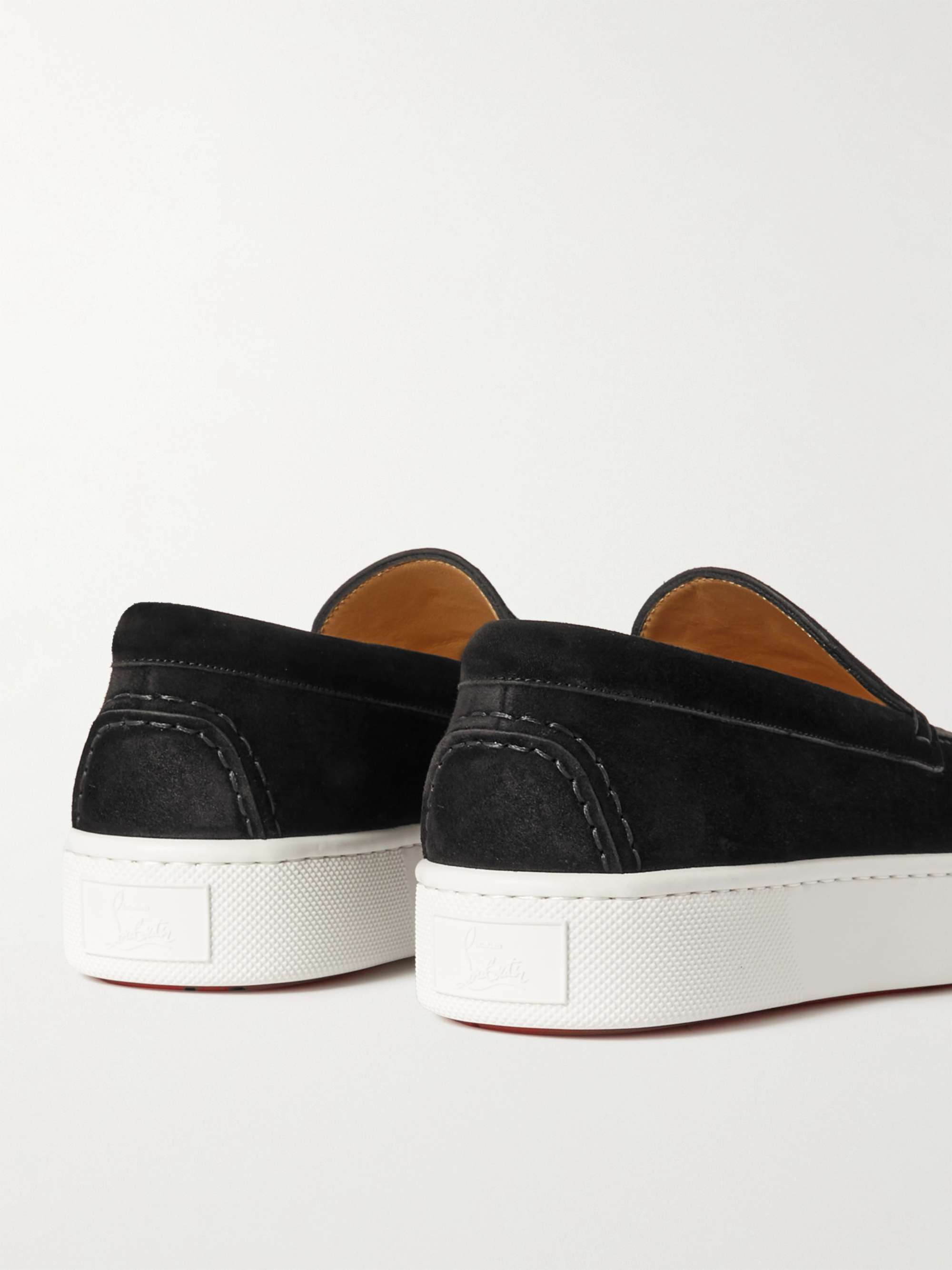CHRISTIAN LOUBOUTIN Paqueboat Suede Penny Loafers