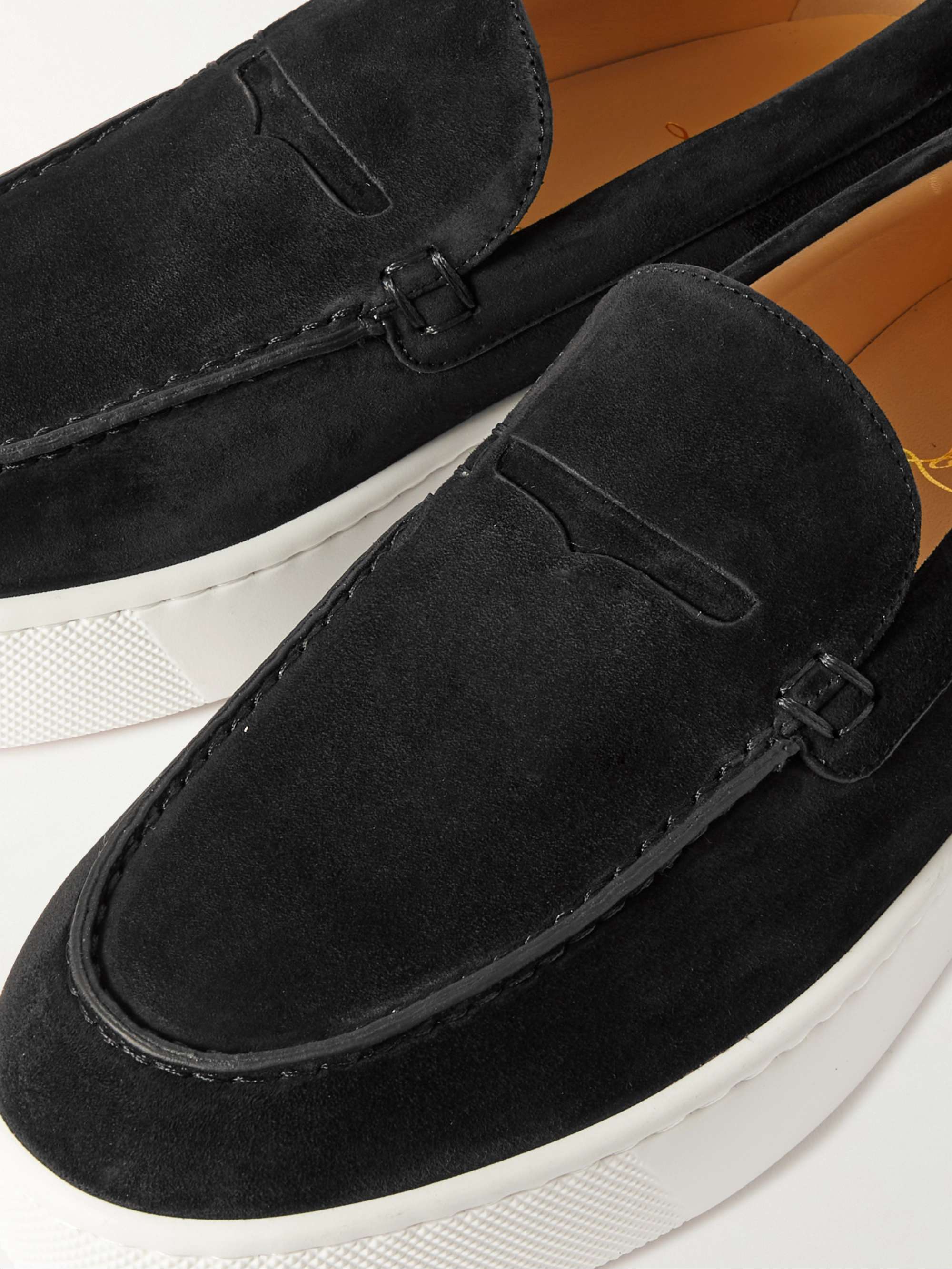 CHRISTIAN LOUBOUTIN Paqueboat Suede Penny Loafers