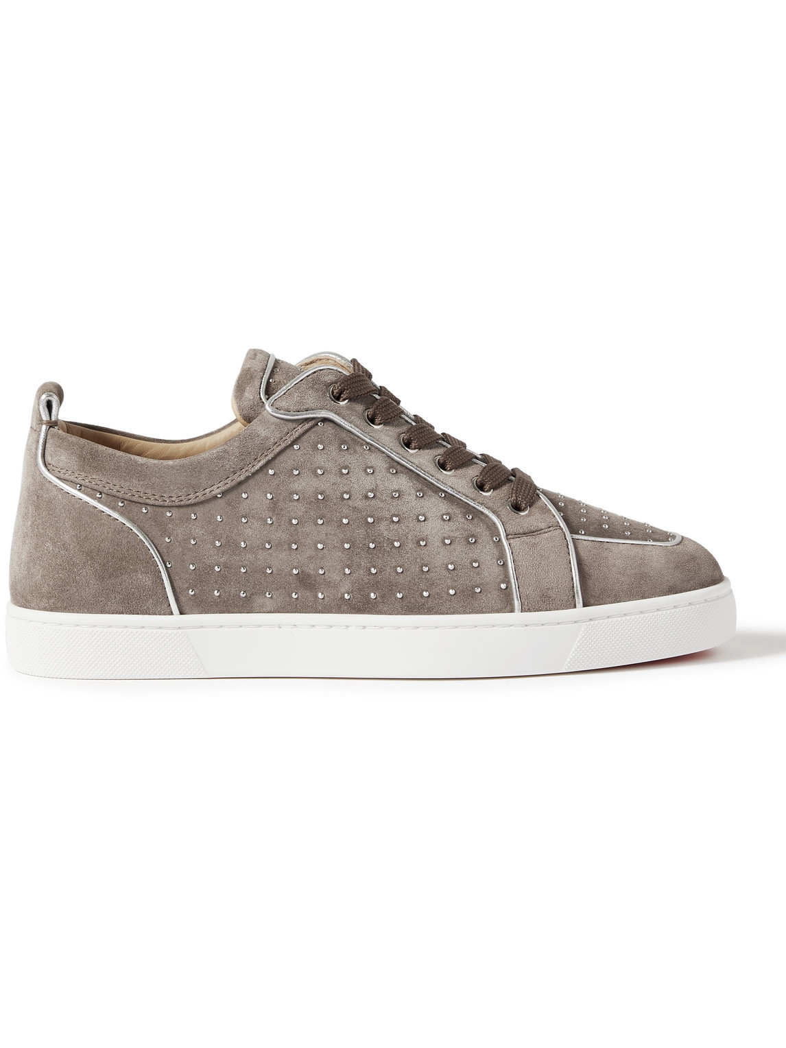 Rantulow Plume Studded Leather-Trimmed Suede Sneakers