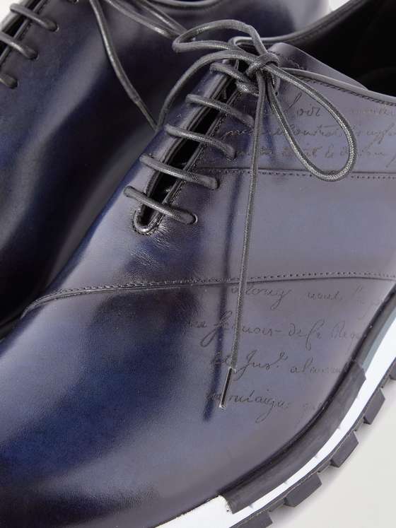 Navy Fast Track Scritto Venezia Leather Sneakers | BERLUTI | MR PORTER