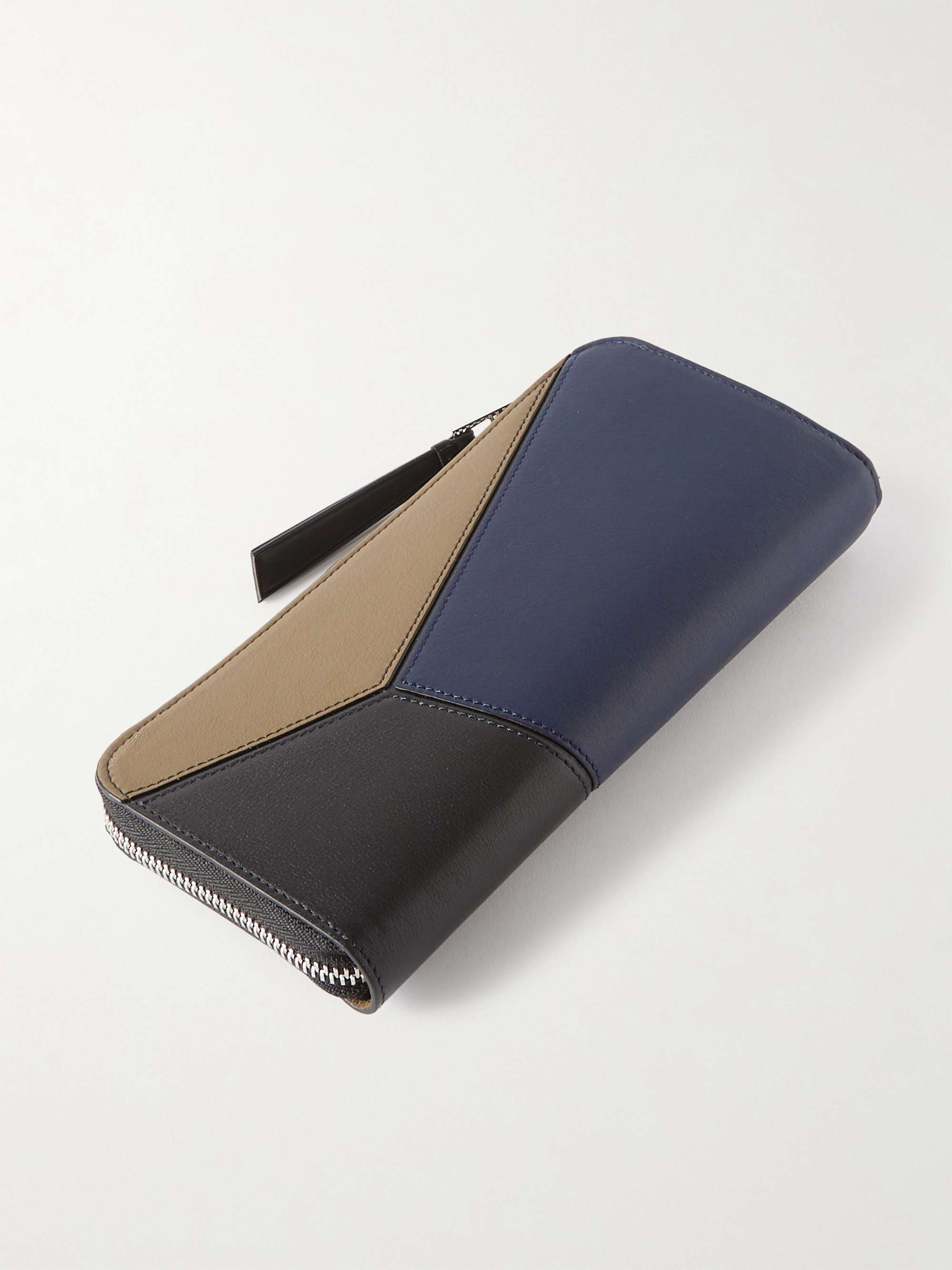 LOEWE Puzzle Colour-Block Full-Grain Leather Zip-Around Wallet