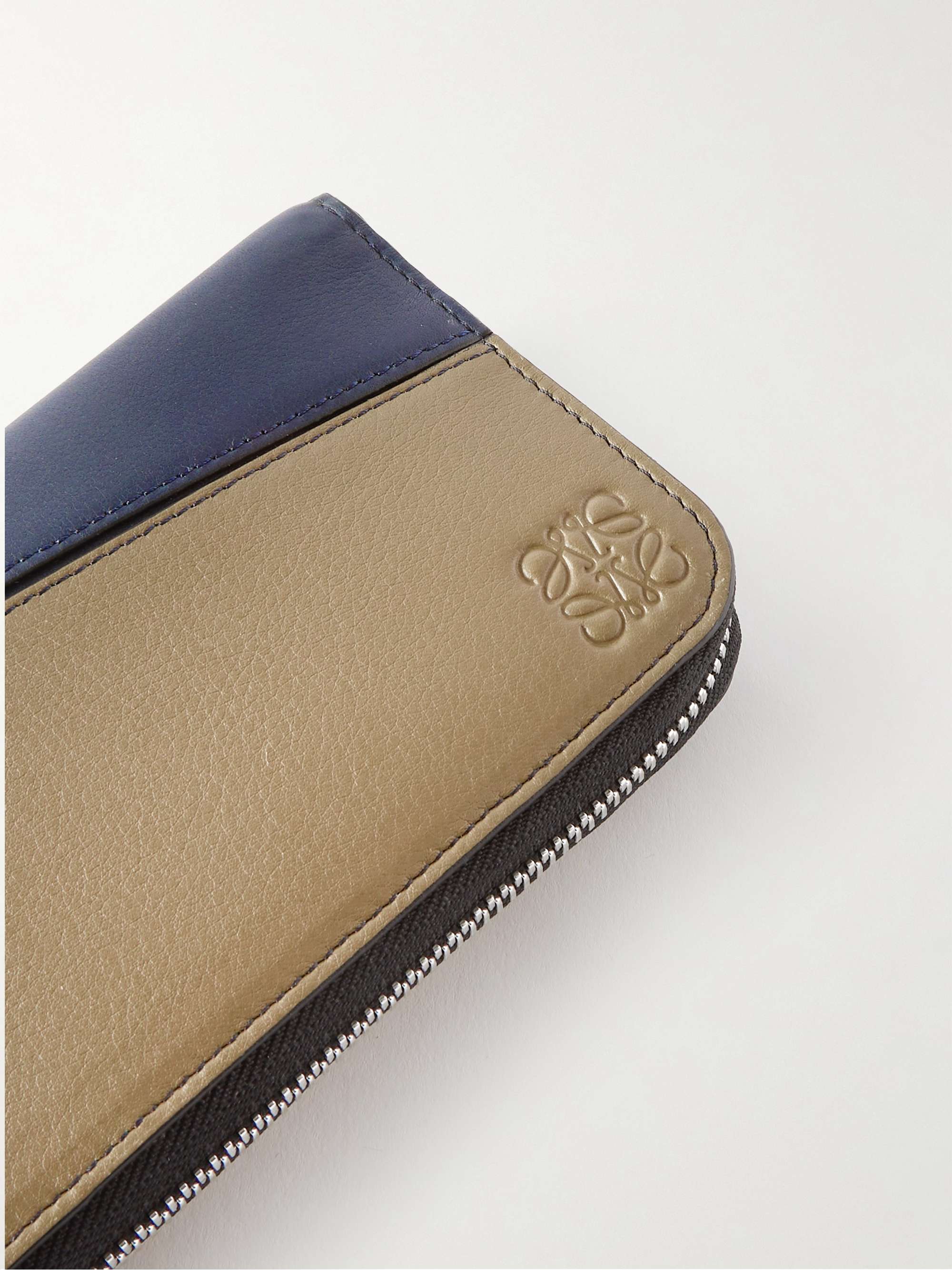 LOEWE Puzzle Colour-Block Full-Grain Leather Zip-Around Wallet