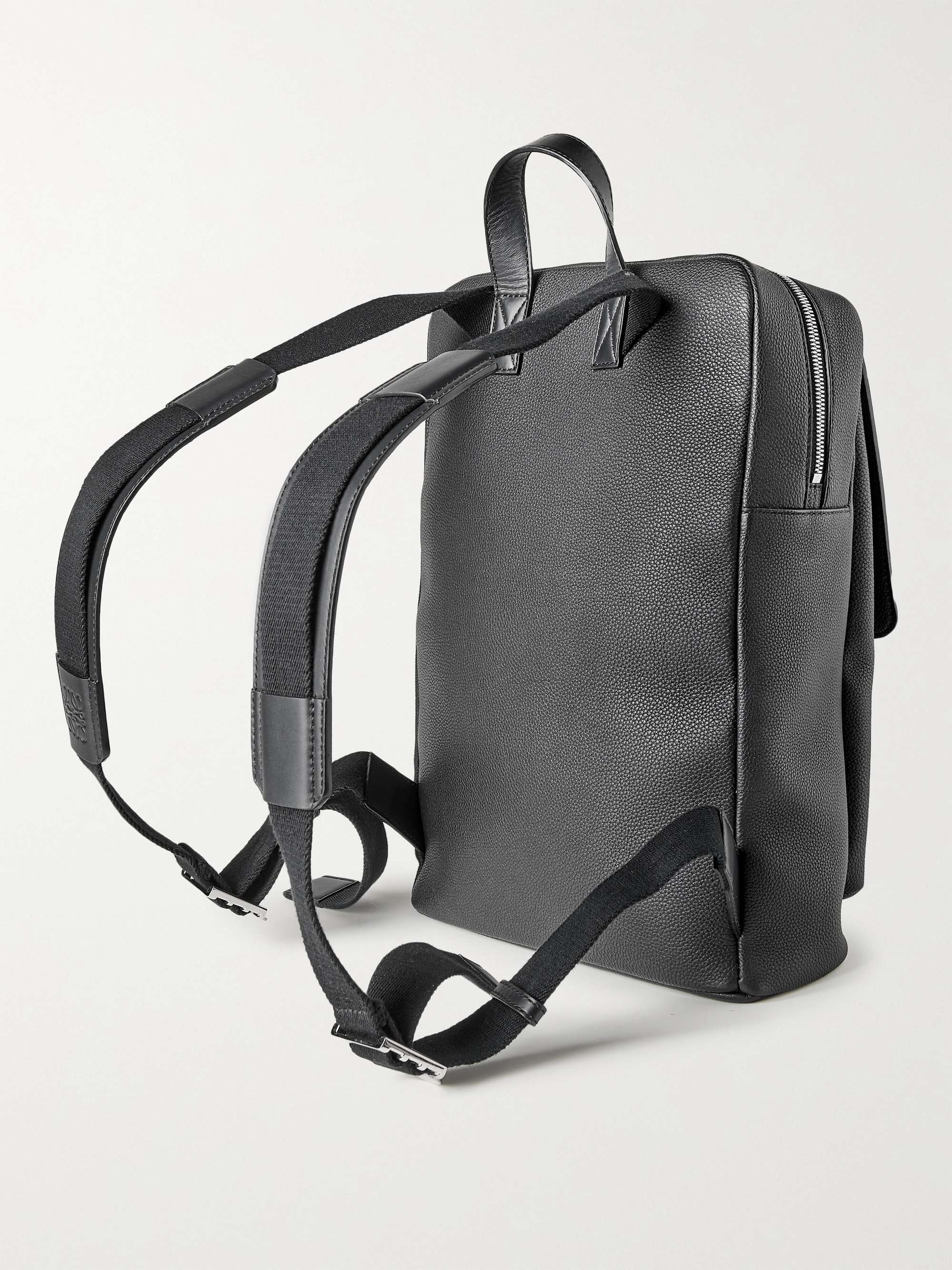 LOEWE Military Full-Grain Leather Backpack