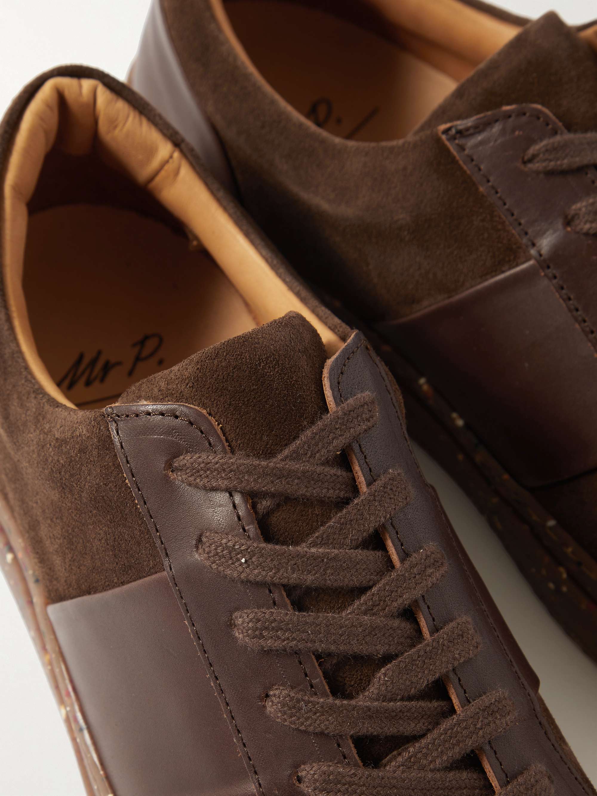 MR P. Larry Leather-Panelled Re-Suede Sneakers
