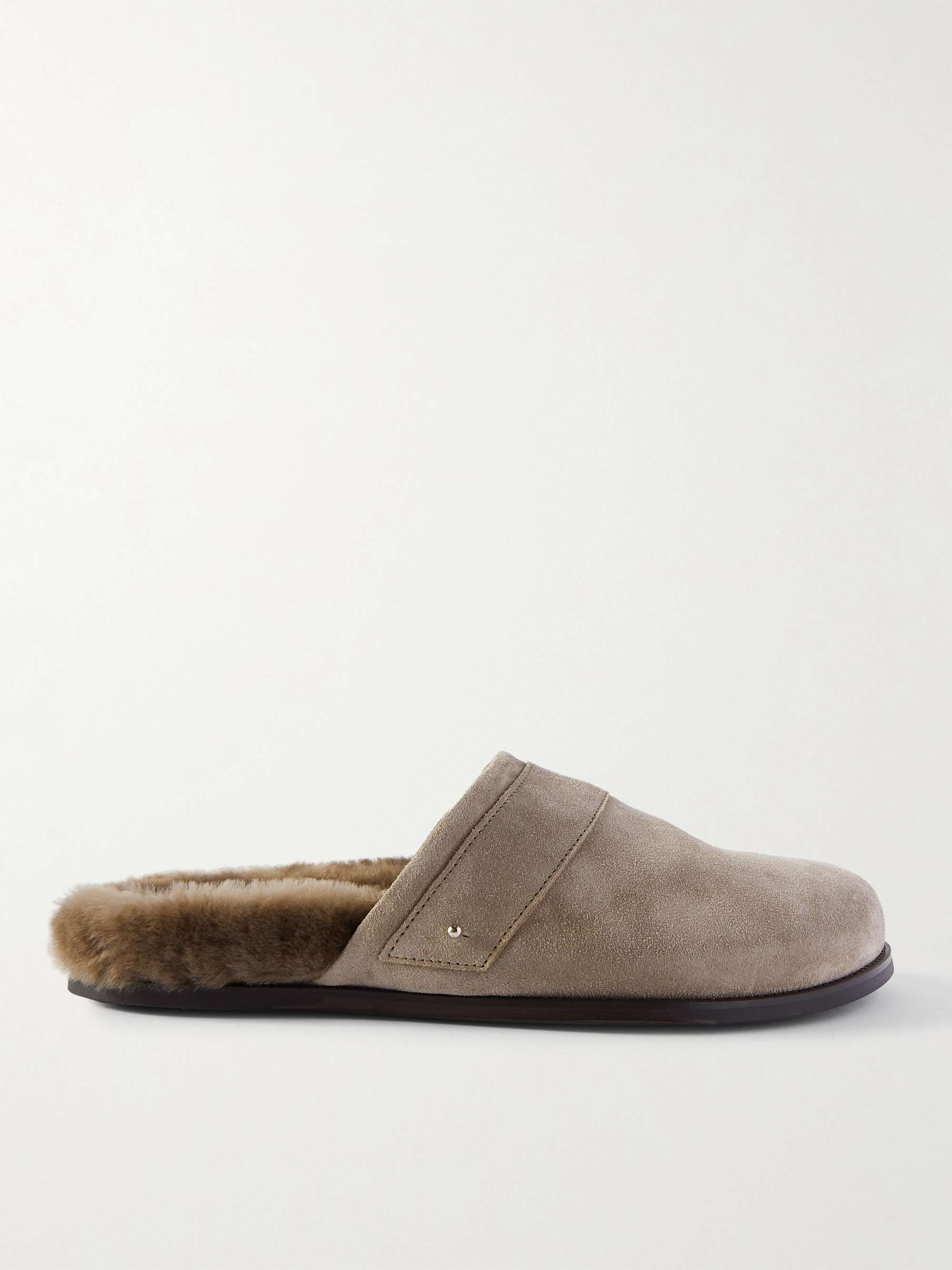 MR P. Shearling-Lined Suede Slippers
