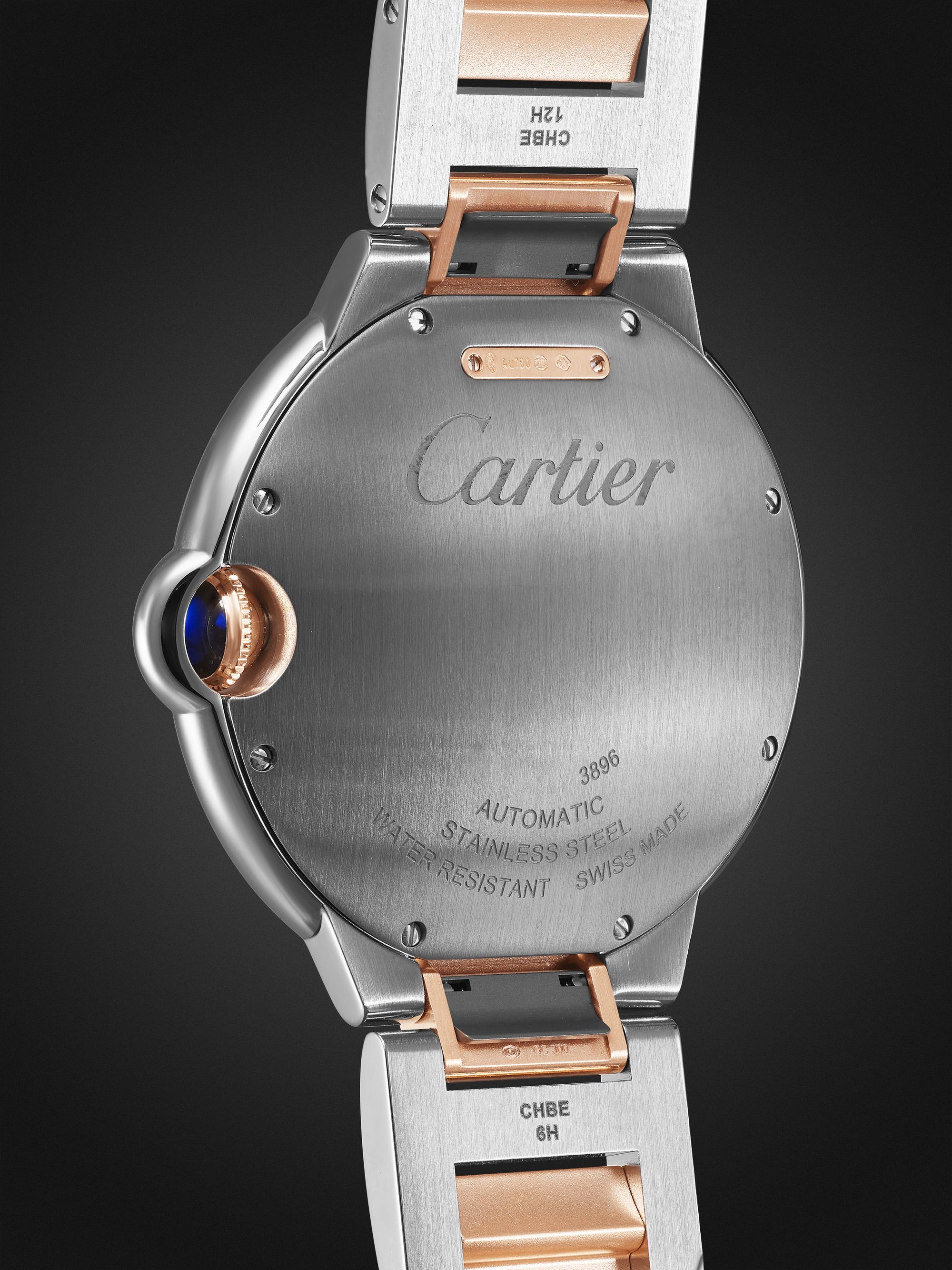 CARTIER Ballon Bleu De Cartier Automatic 42mm 18-Karat Rose Gold and Stainless Steel Watch, Ref. No. W2BB0034