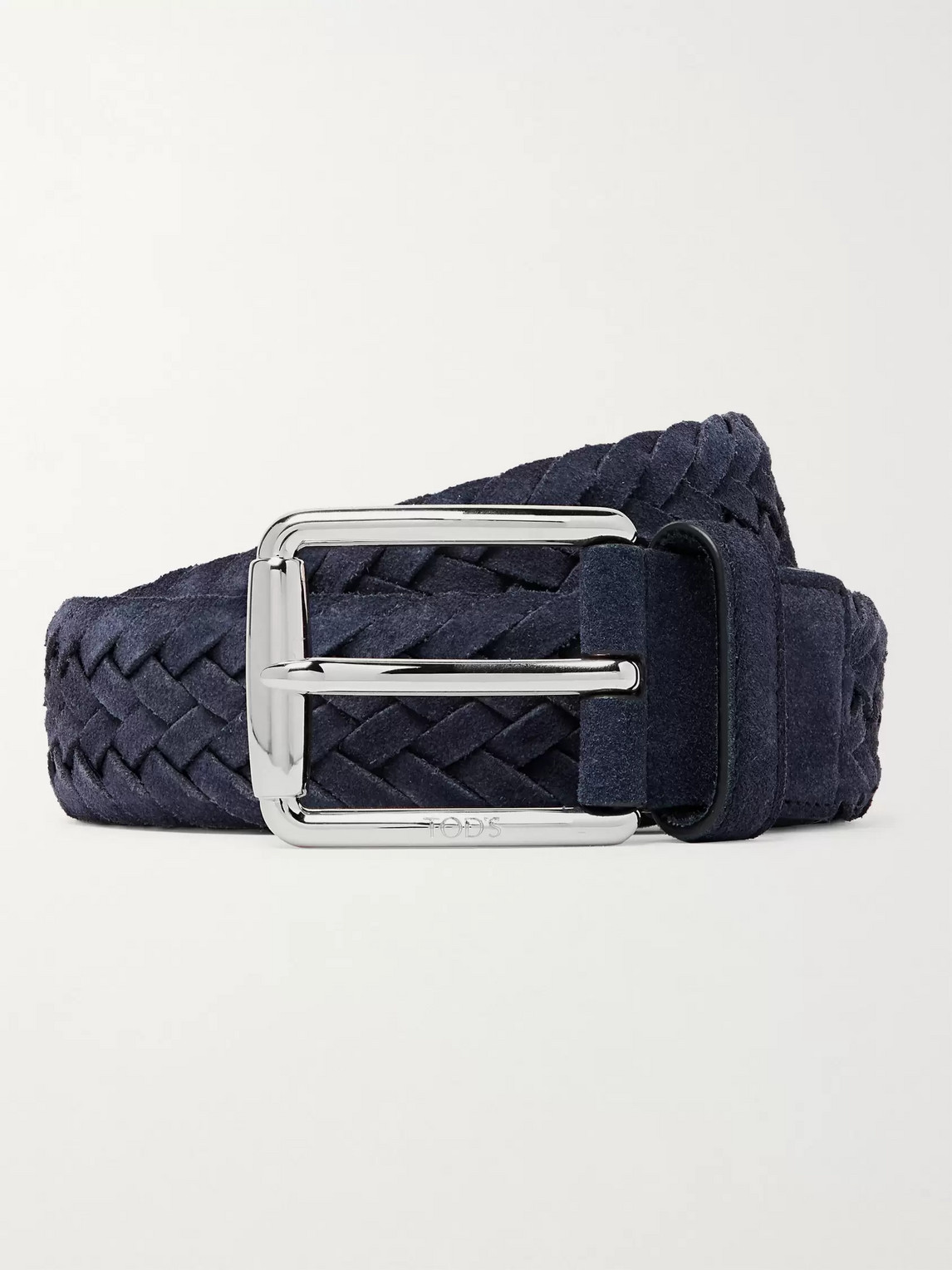 TOD'S 3.5CM WOVEN SUEDE BELT
