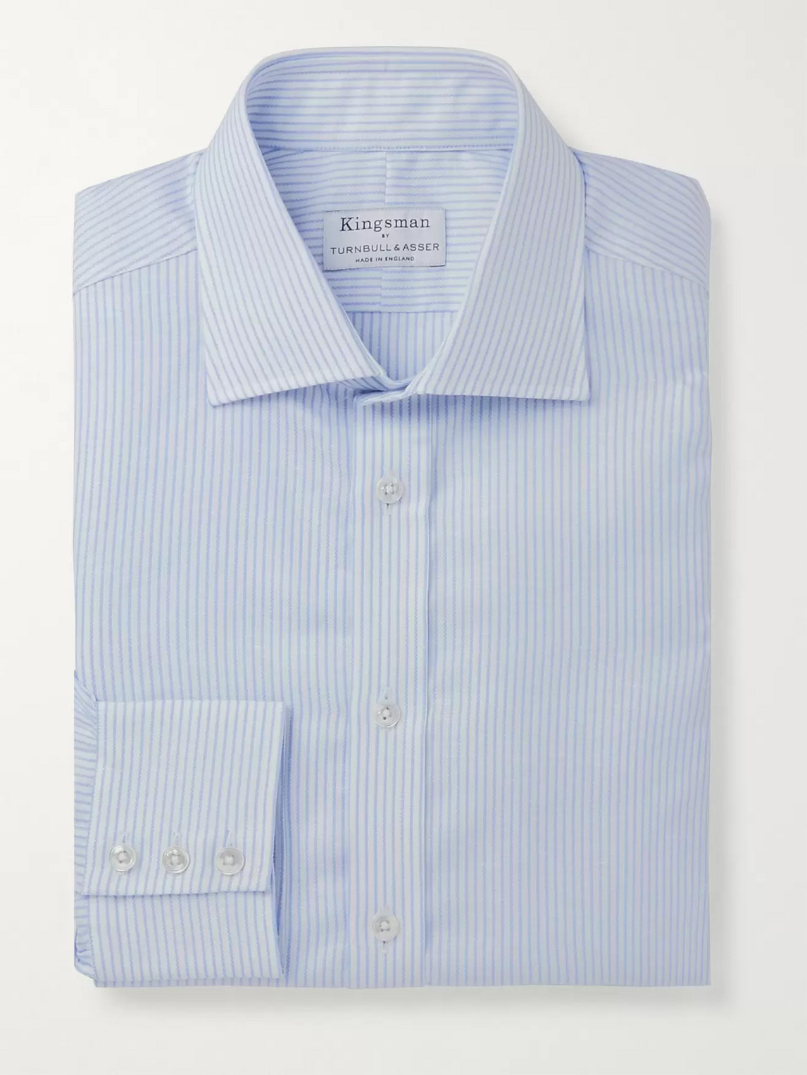 Kingsman Turnbull & Asser Striped Cotton Shirt In Blue