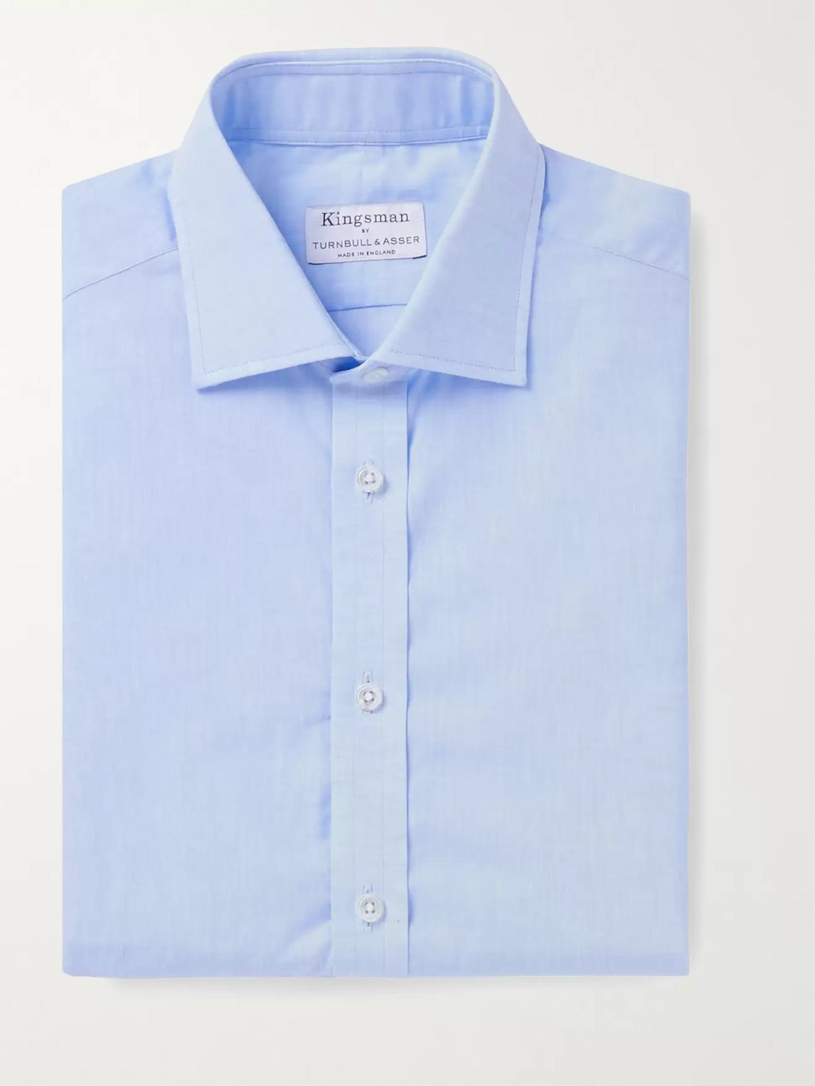 Kingsman Turnbull & Asser Cotton And Linen-blend Shirt In Blue