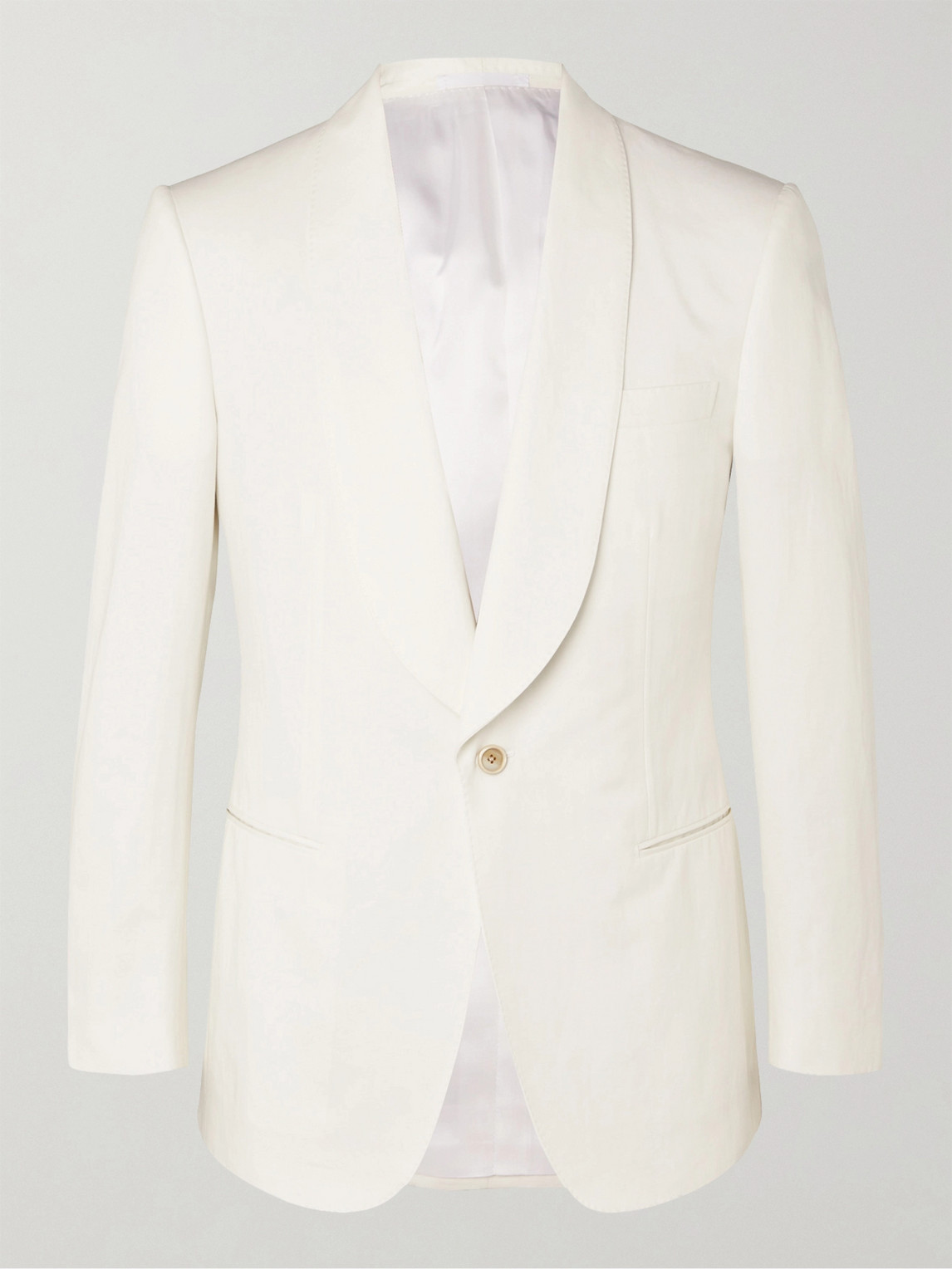 Kingsman Slim-fit Cotton And Linen-blend Blazer In Neutrals