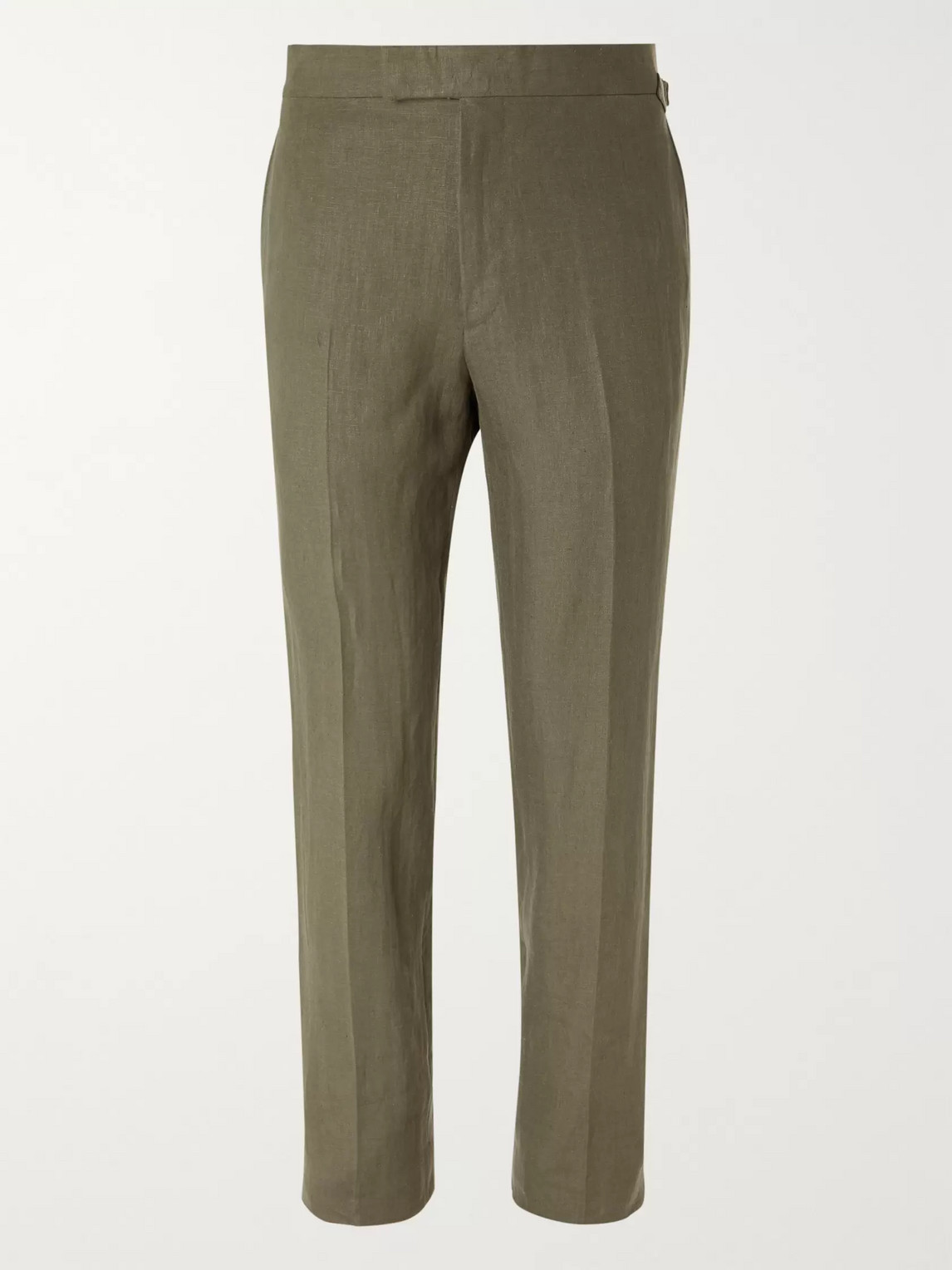 Kingsman Slim-fit Linen Suit Trousers In Green
