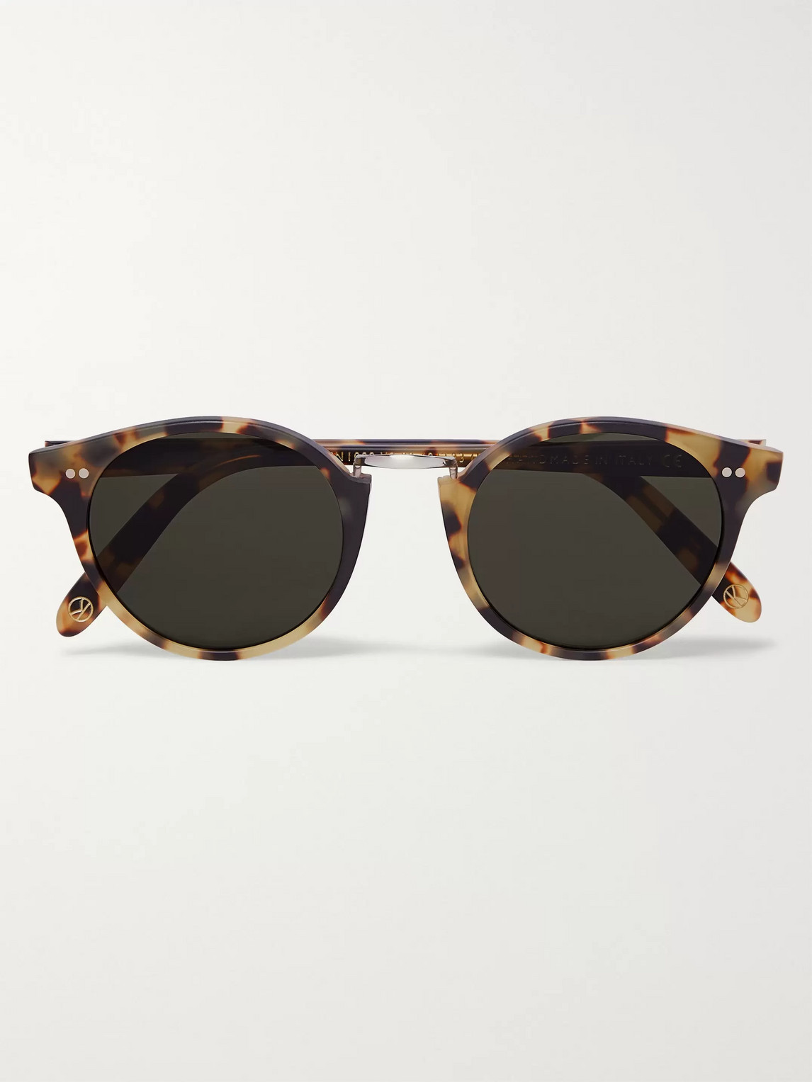 Kingsman Cutler And Gross Round-frame Tortoiseshell Acetate And Silver-tone Metal Sunglasses