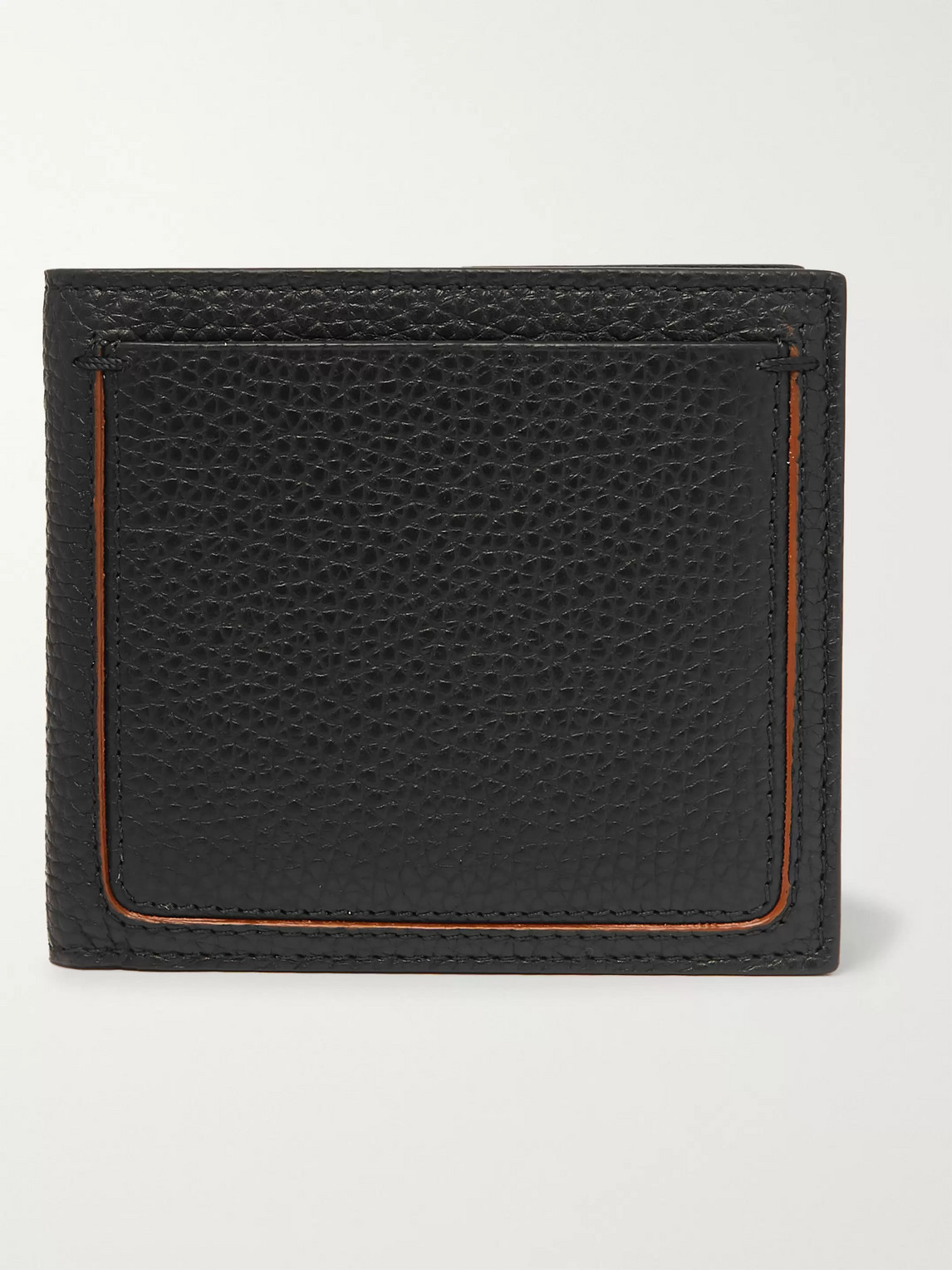 Ermenegildo Zegna Full-grain Leather Billfold Wallet In Black
