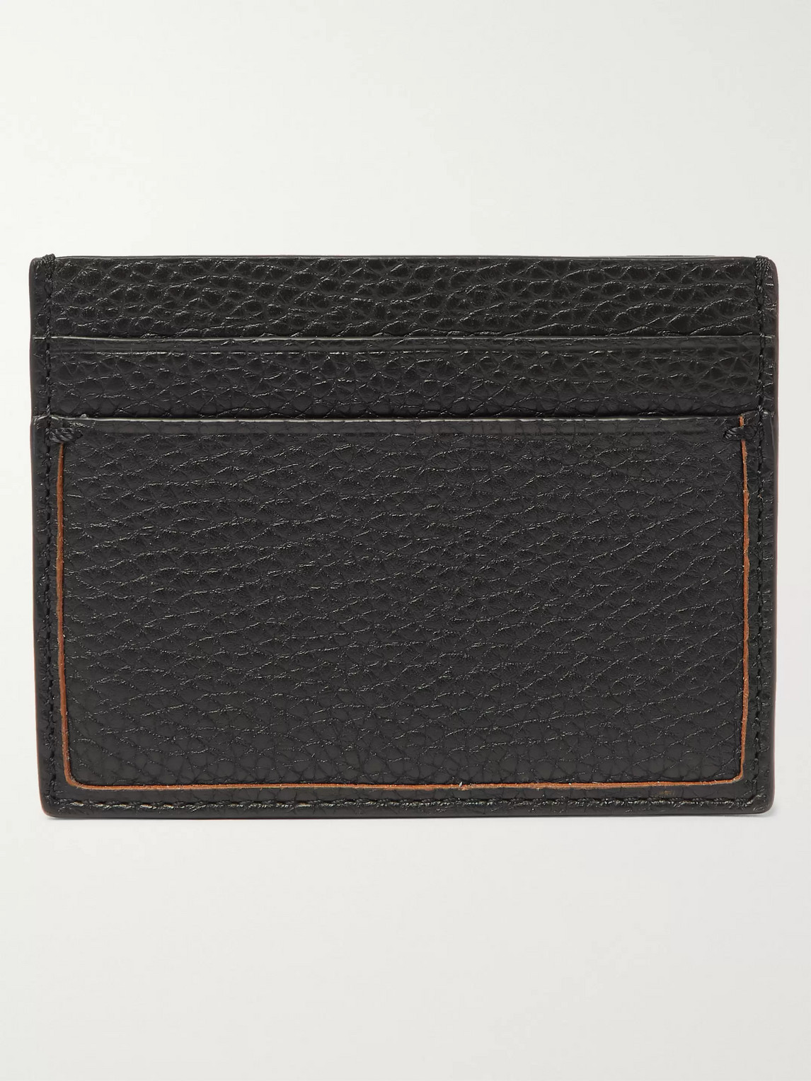 Ermenegildo Zegna Full-grain Leather Cardholder In Black