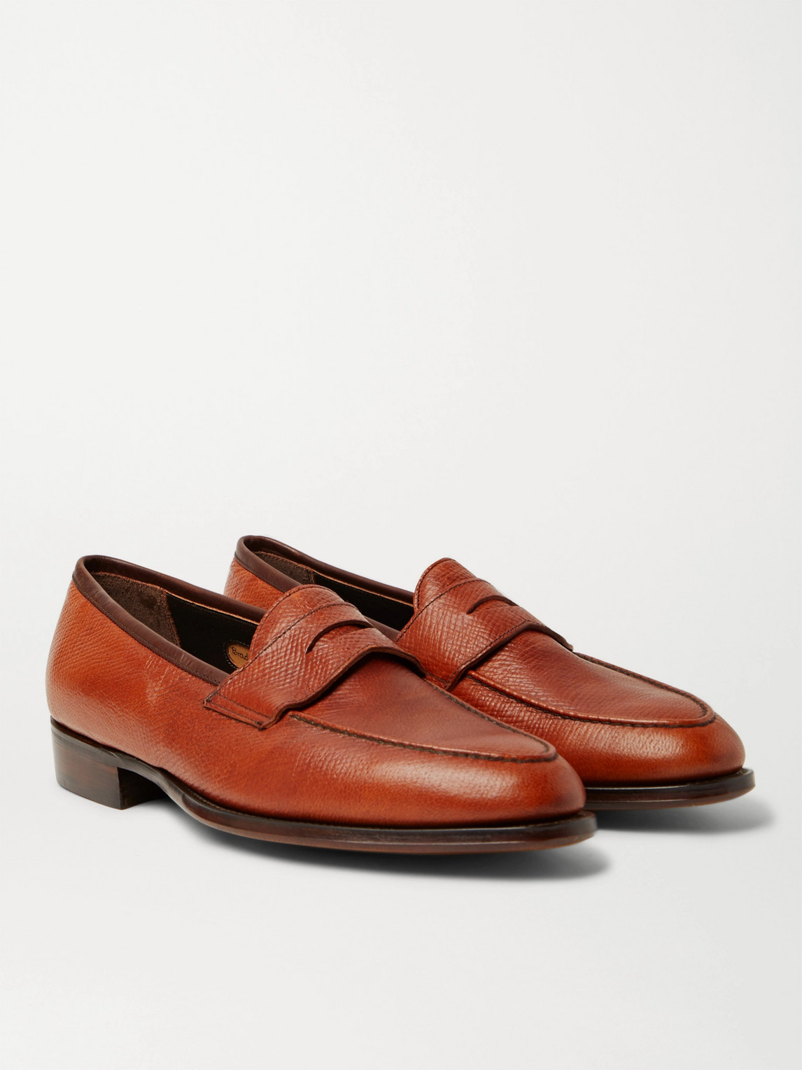 George Cleverley Bradley Ii Full-grain Leather Penny Loafers In Brown