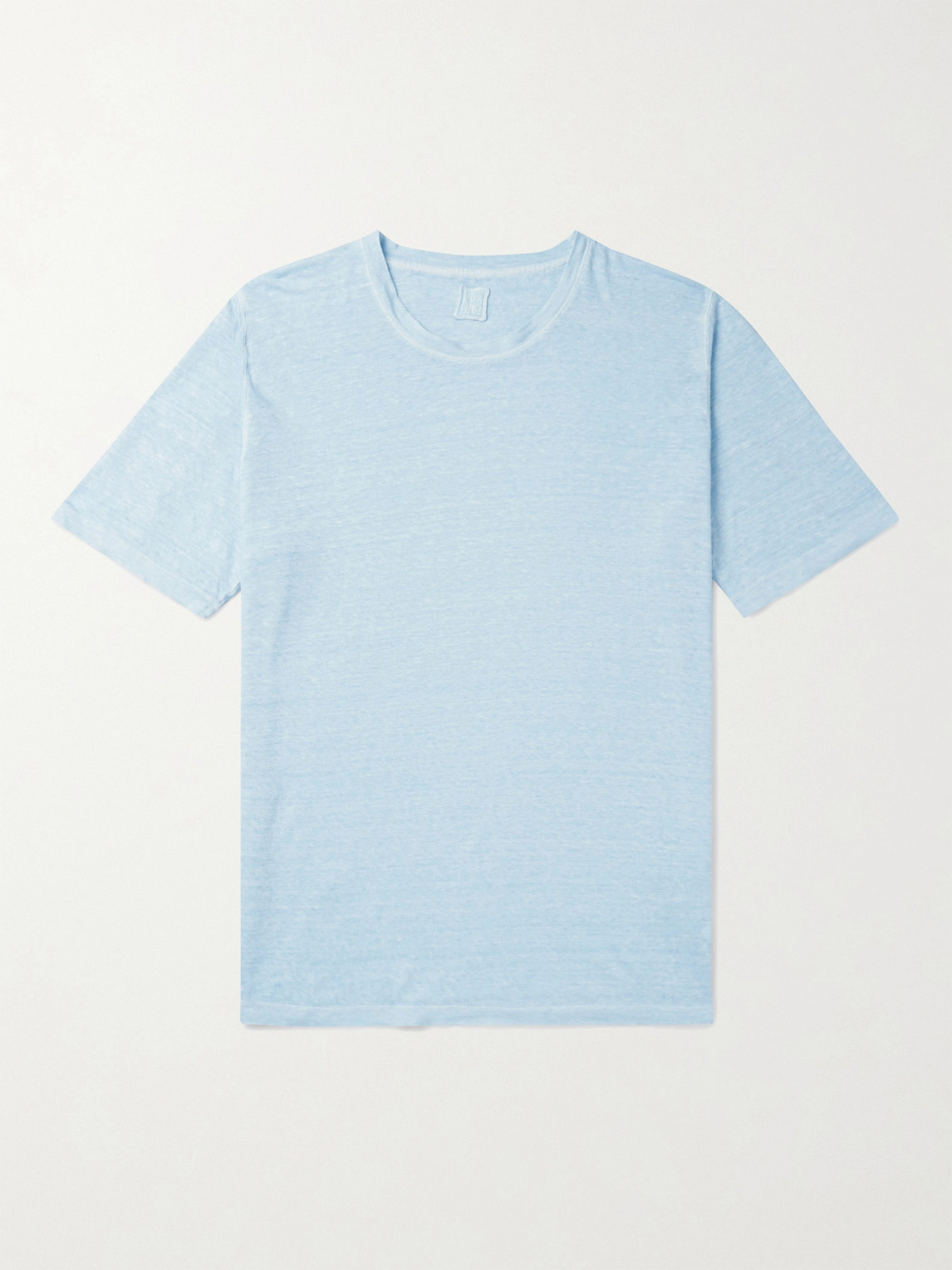 120% Slub Linen T-shirt In Blue