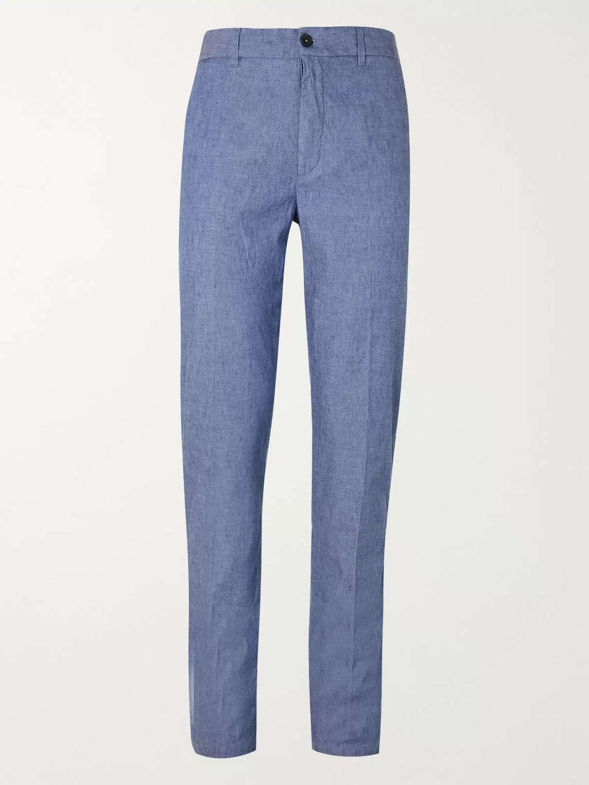 120% Slub Linen-blend Trousers In Blue
