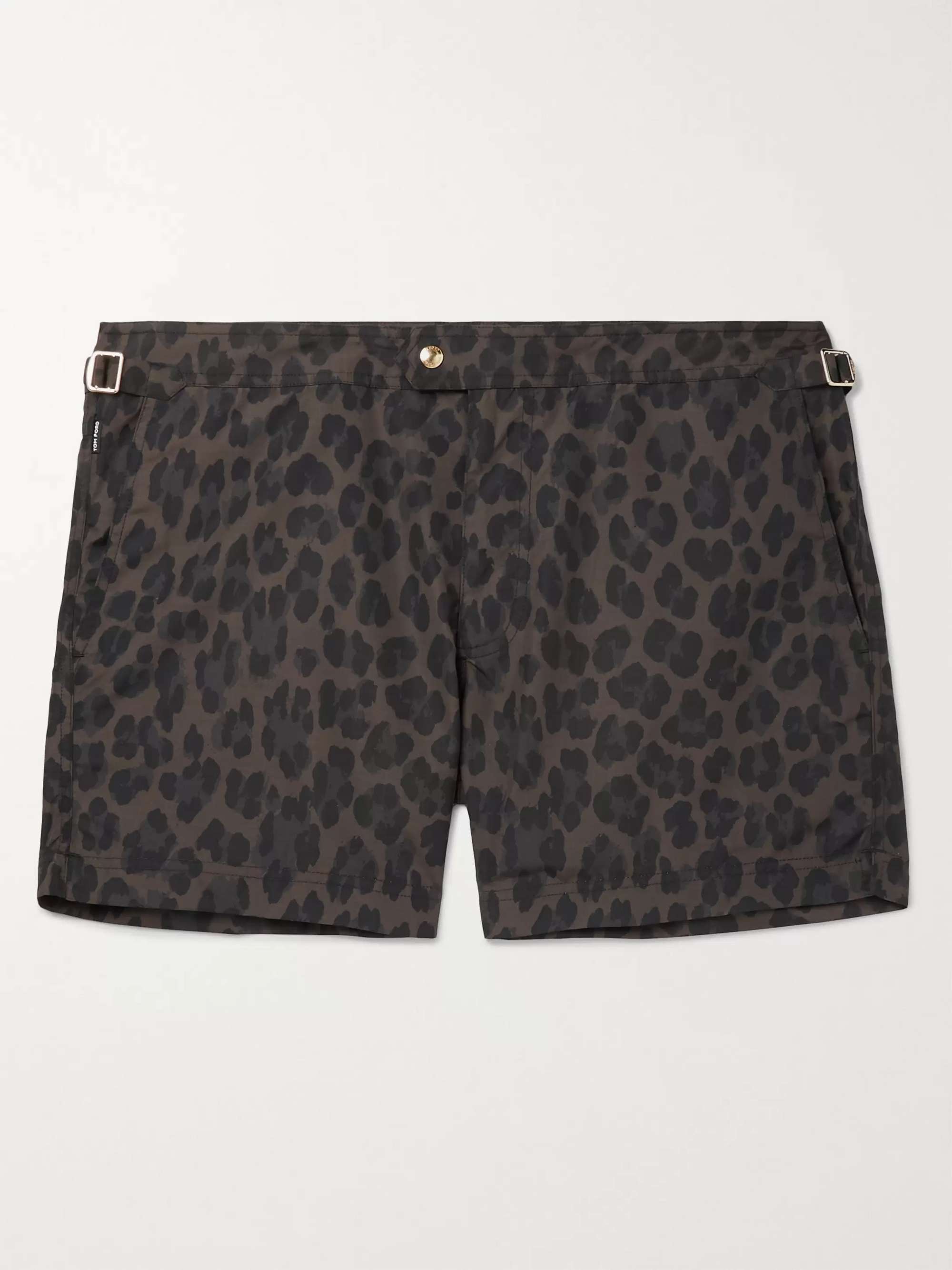 TOM FORD Slim-Fit Short-Length Leopard-Print Swim Shorts