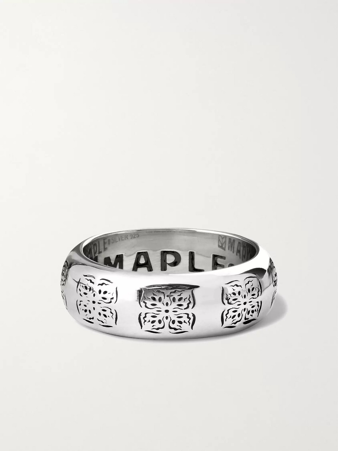 MAPLE ENGRAVED SILVER RING