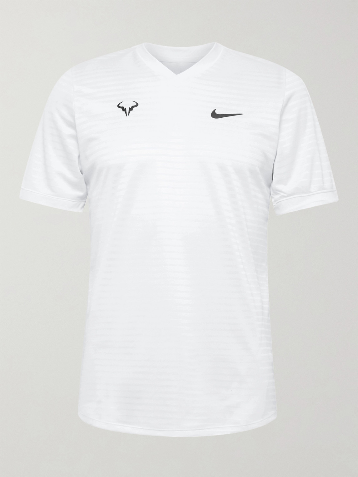 Nike Rafa Challenger Men's Short-sleeve Tennis Top In White,gridiron