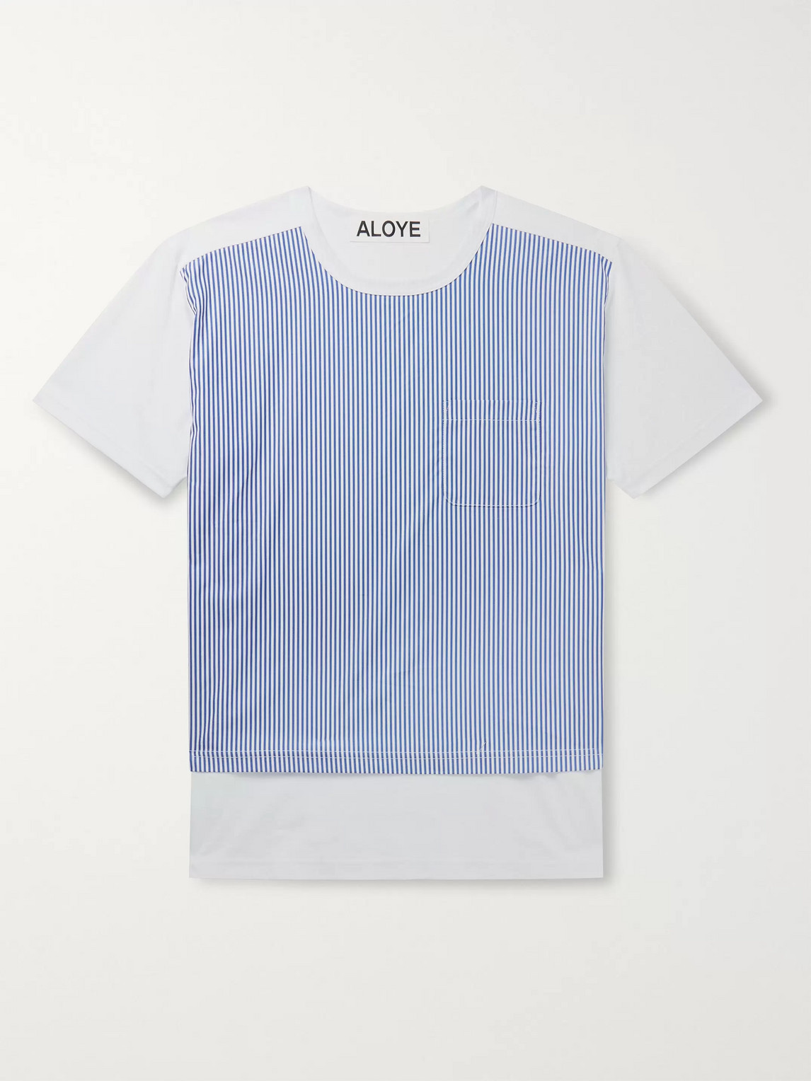Aloye Panelled Cotton-jersey T-shirt In Blue
