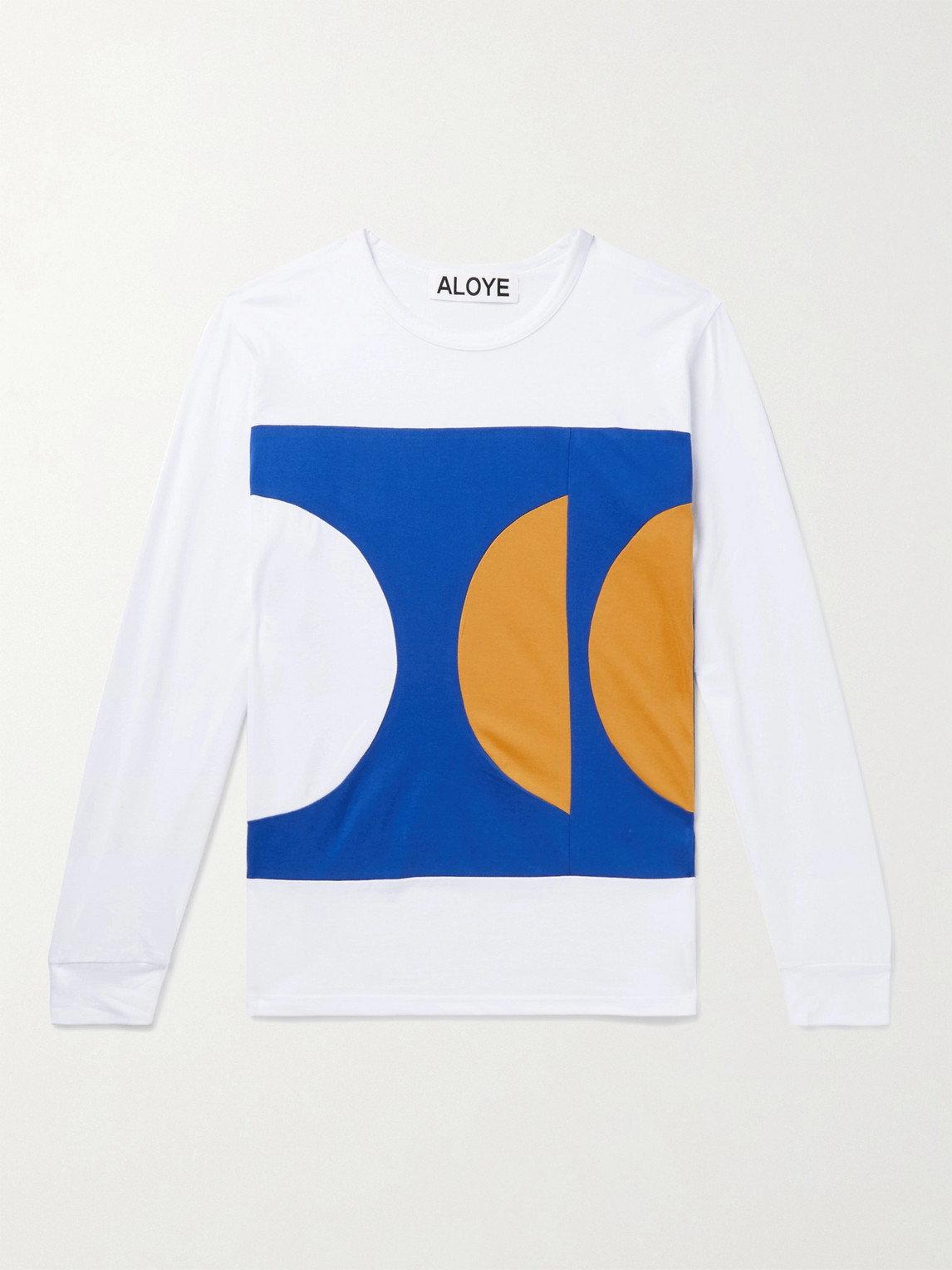Aloye Colour-block Cotton-jersey T-shirt In White