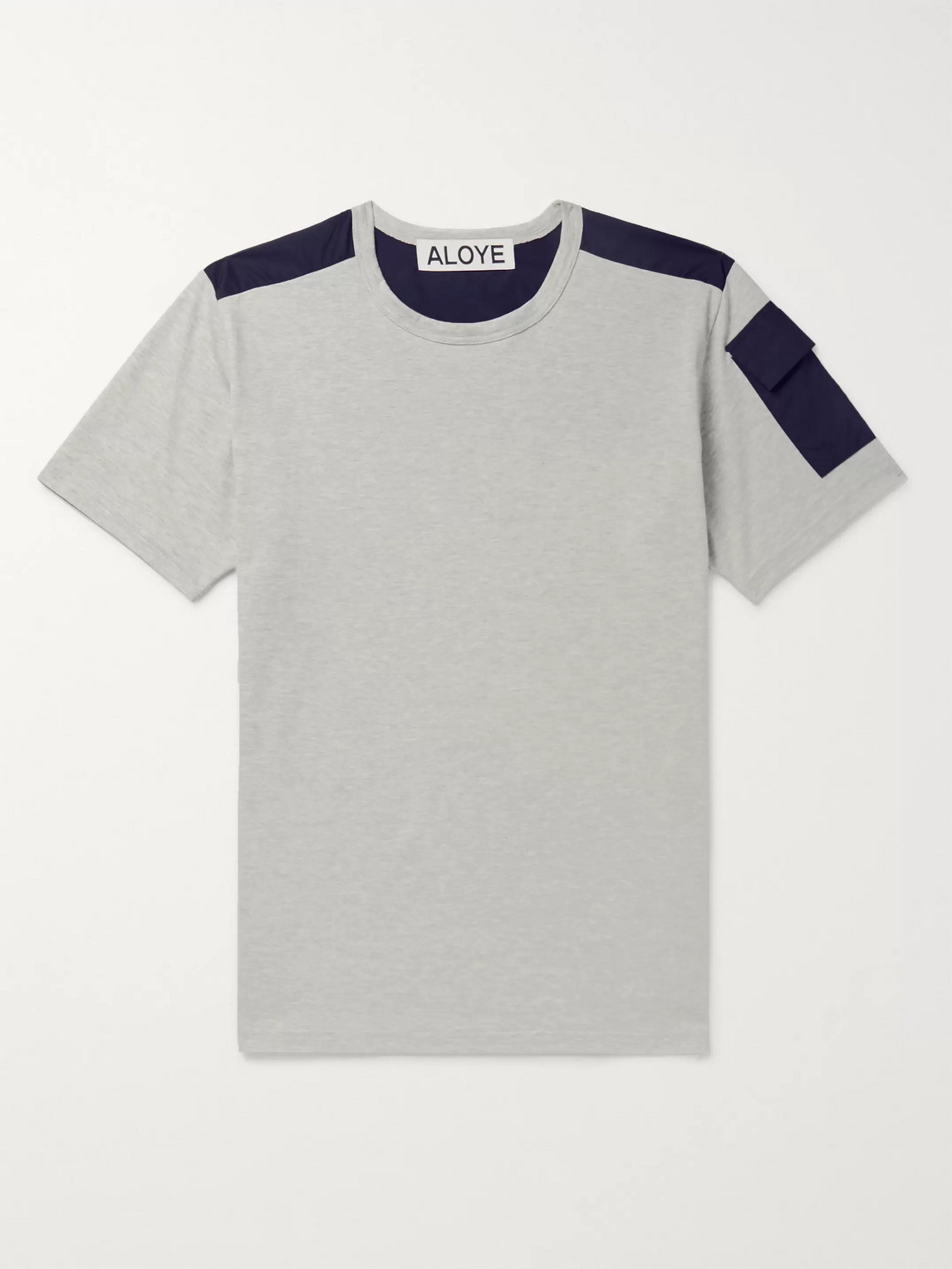 Aloye Panelled Mélange Cotton-jersey T-shirt In Gray