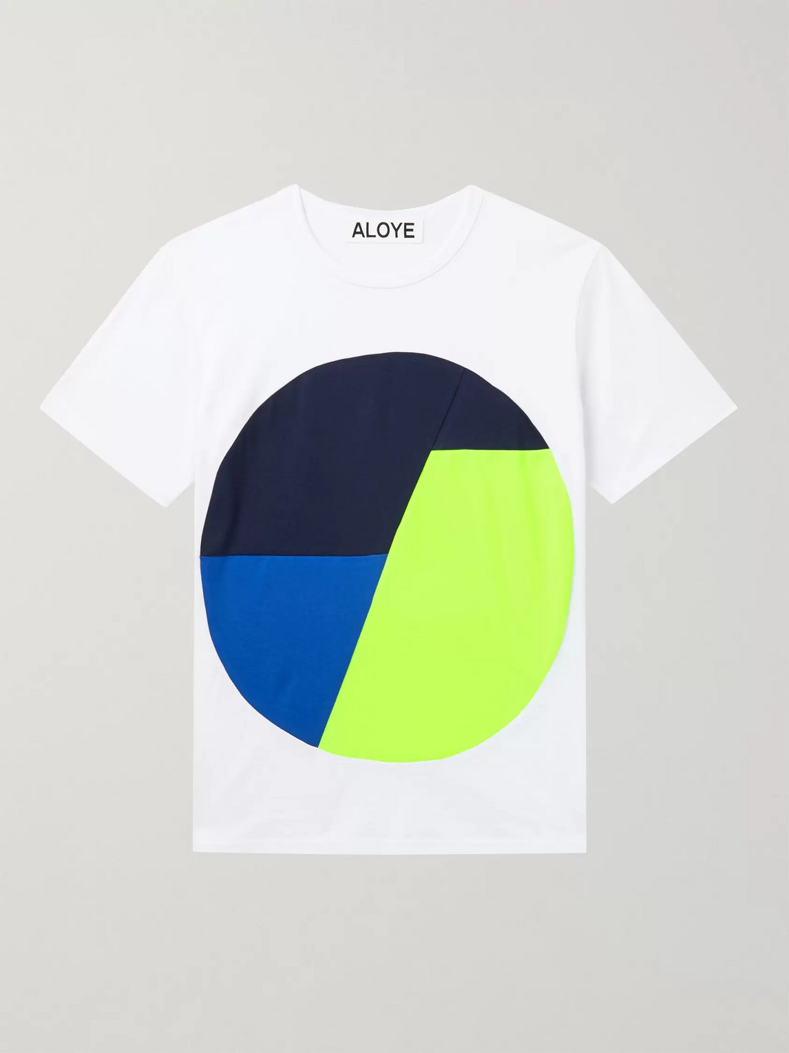 Aloye Colour-block Mesh-trimmed Cotton-jersey T-shirt In White