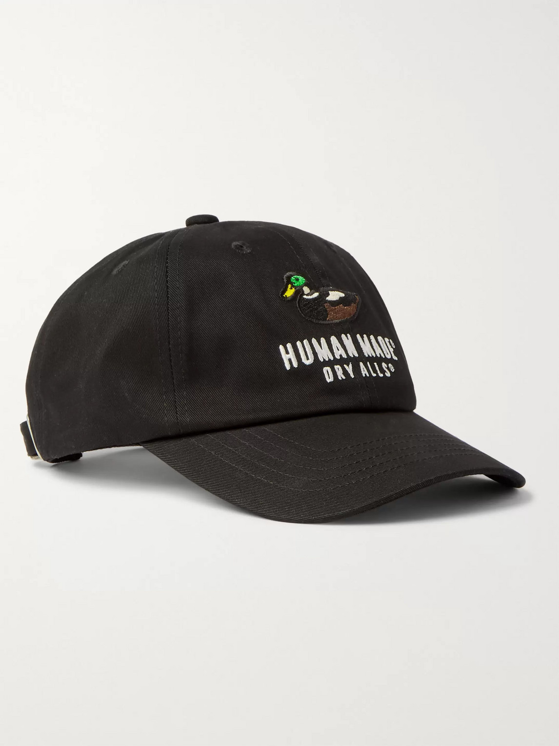 Human Made Logo-embroidered Cotton-twill Baseball Cap In Black