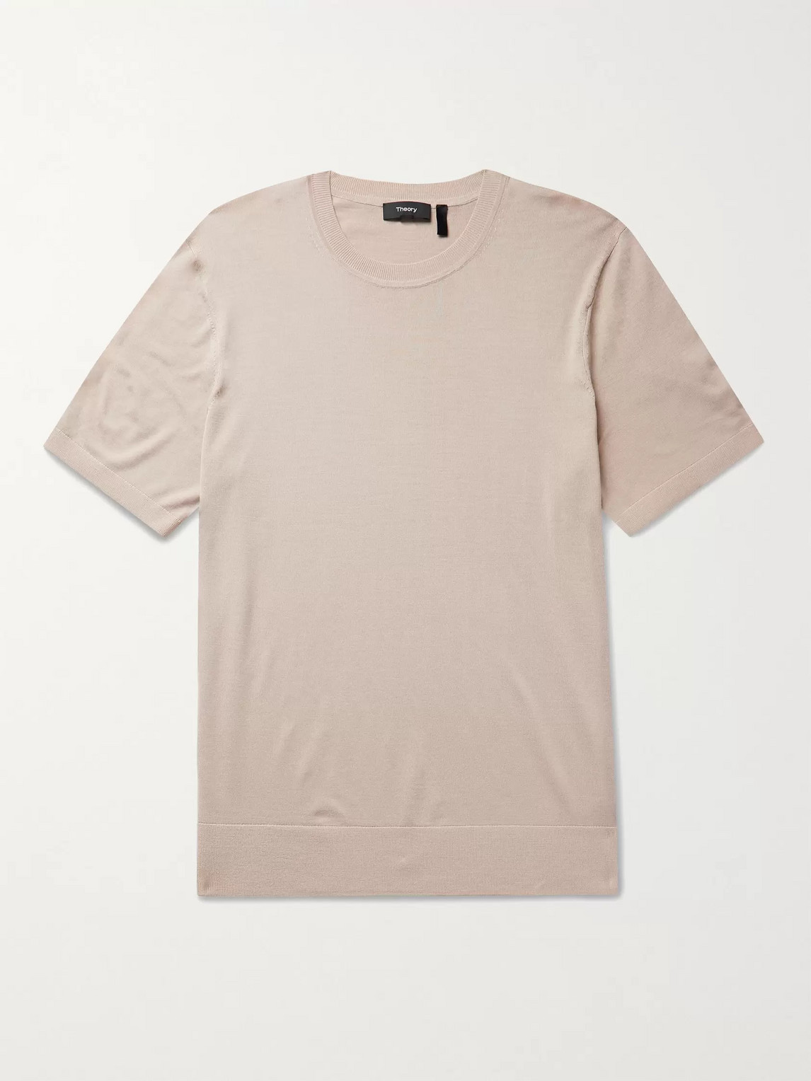 Theory Wool T-shirt In Neutrals