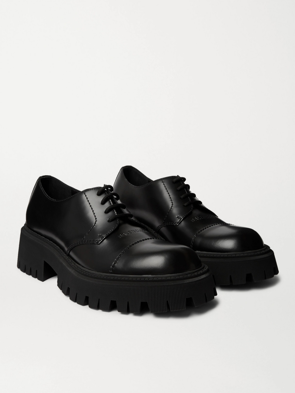 Balenciaga Tractor 65mm Lace-up Derby Shoes In Black | ModeSens