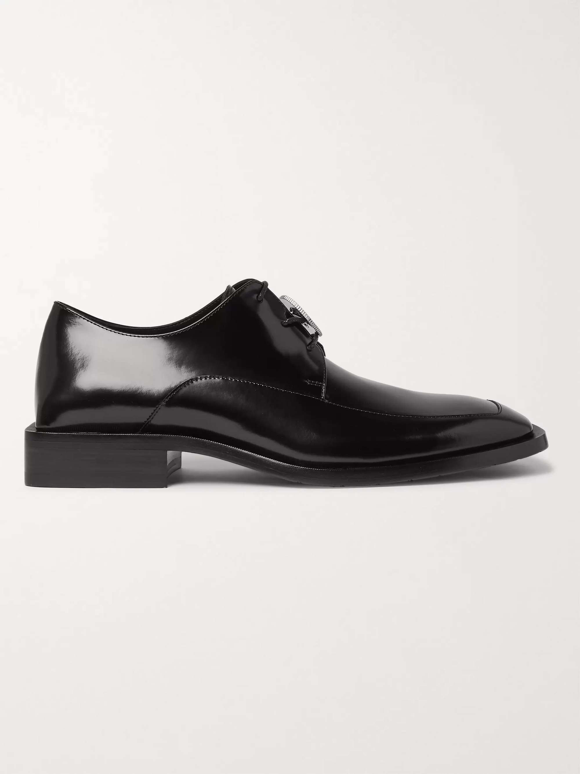 BALENCIAGA Logo-Detailed Patent-Leather Derby Shoes