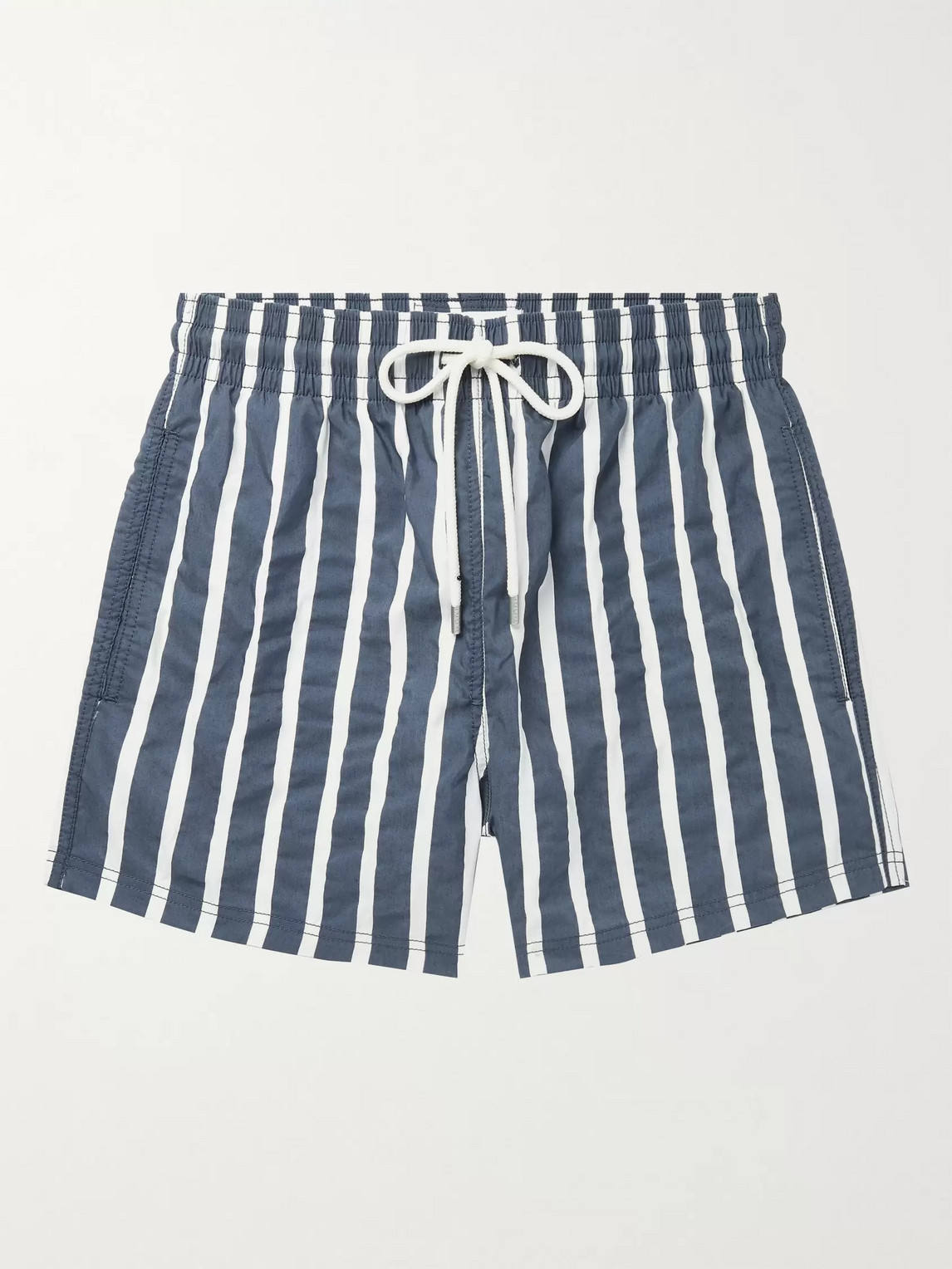 Atalaye Suertea Short-length Striped Cotton-blend Swim Shorts In Blue