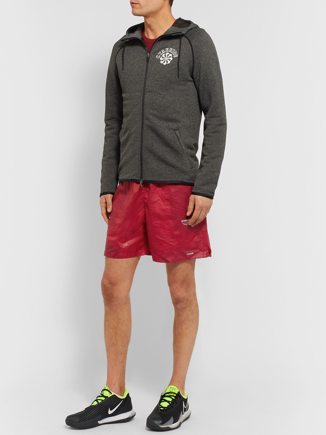 Nike + Gyakusou Nrg Wide-leg Textured-shell Shorts In Red