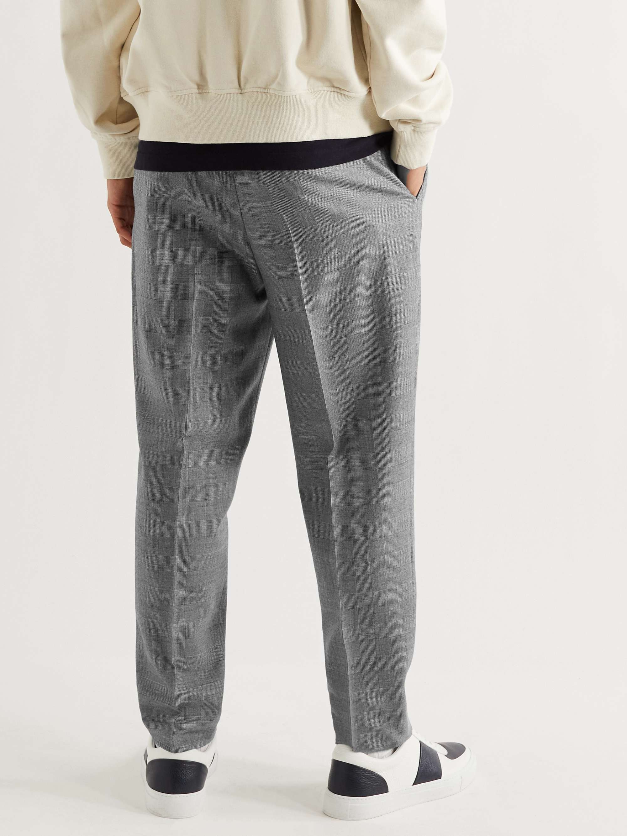 MR P. Tapered Checked Virgin Wool Drawstring Golf Trousers