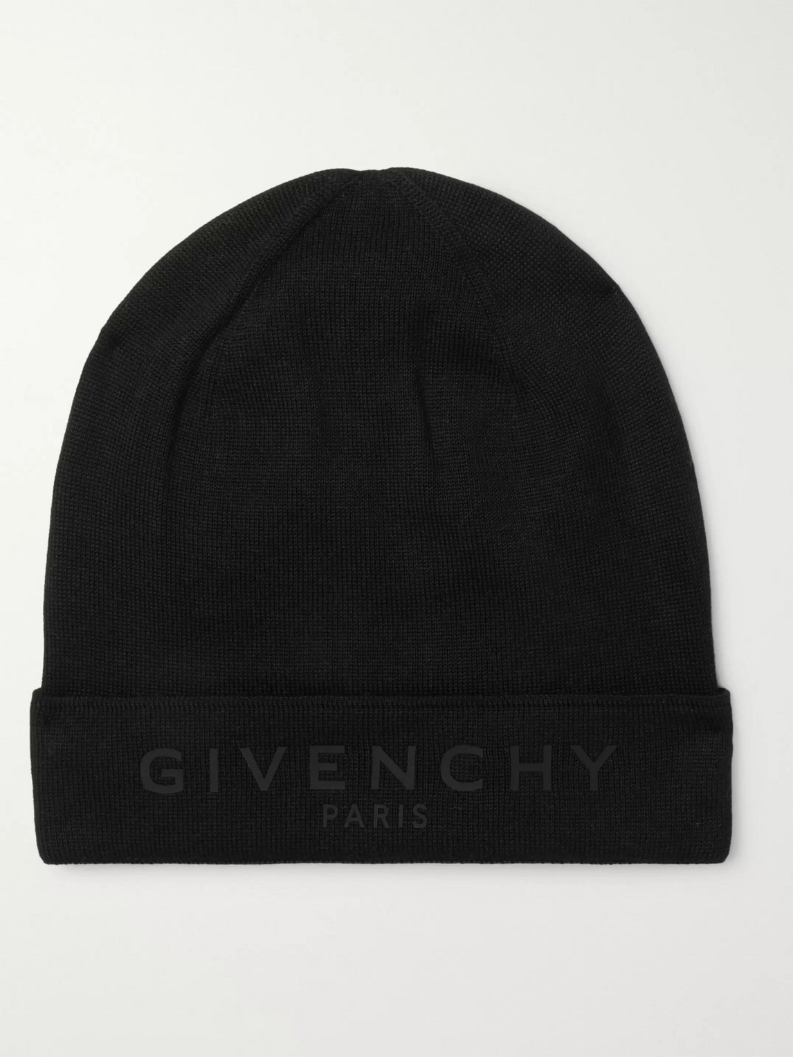 GIVENCHY LOGO-DETAILED COTTON AND CASHMERE-BLEND BEANIE