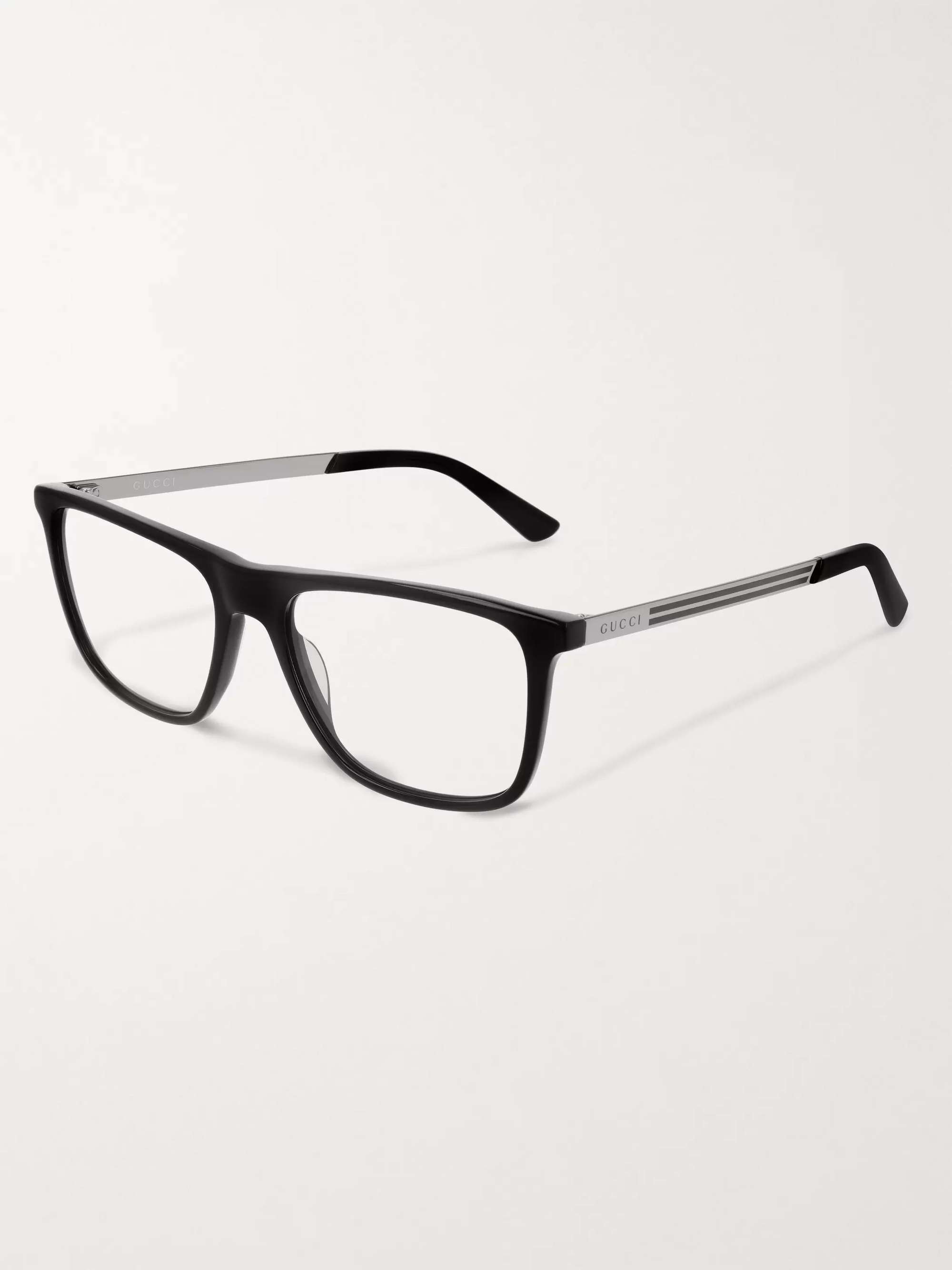 Incert Enumera Vârf  Black Square-Frame Acetate and Silver-Tone Optical Glasses | GUCCI EYEWEAR  | MR PORTER