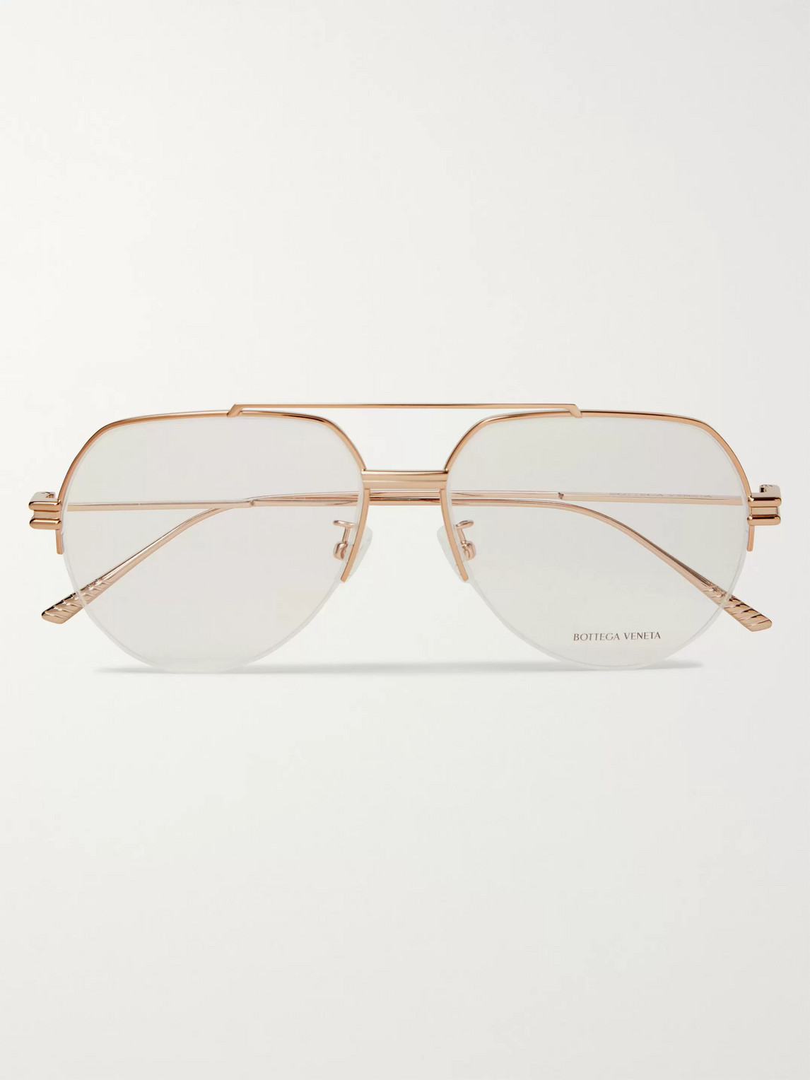 Bottega Veneta Aviator-style Gold-tone Optical Glasses