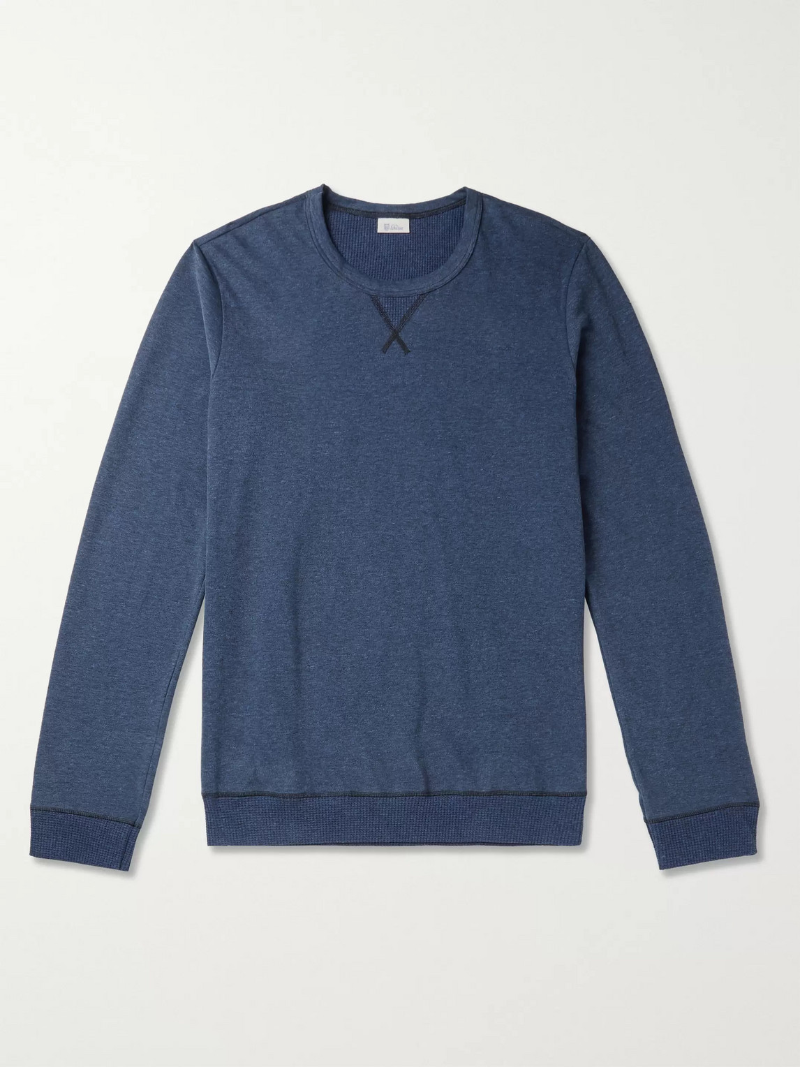 Schiesser Hugo Slim-fit Mélange Cotton-jersey Sweatshirt In Blue