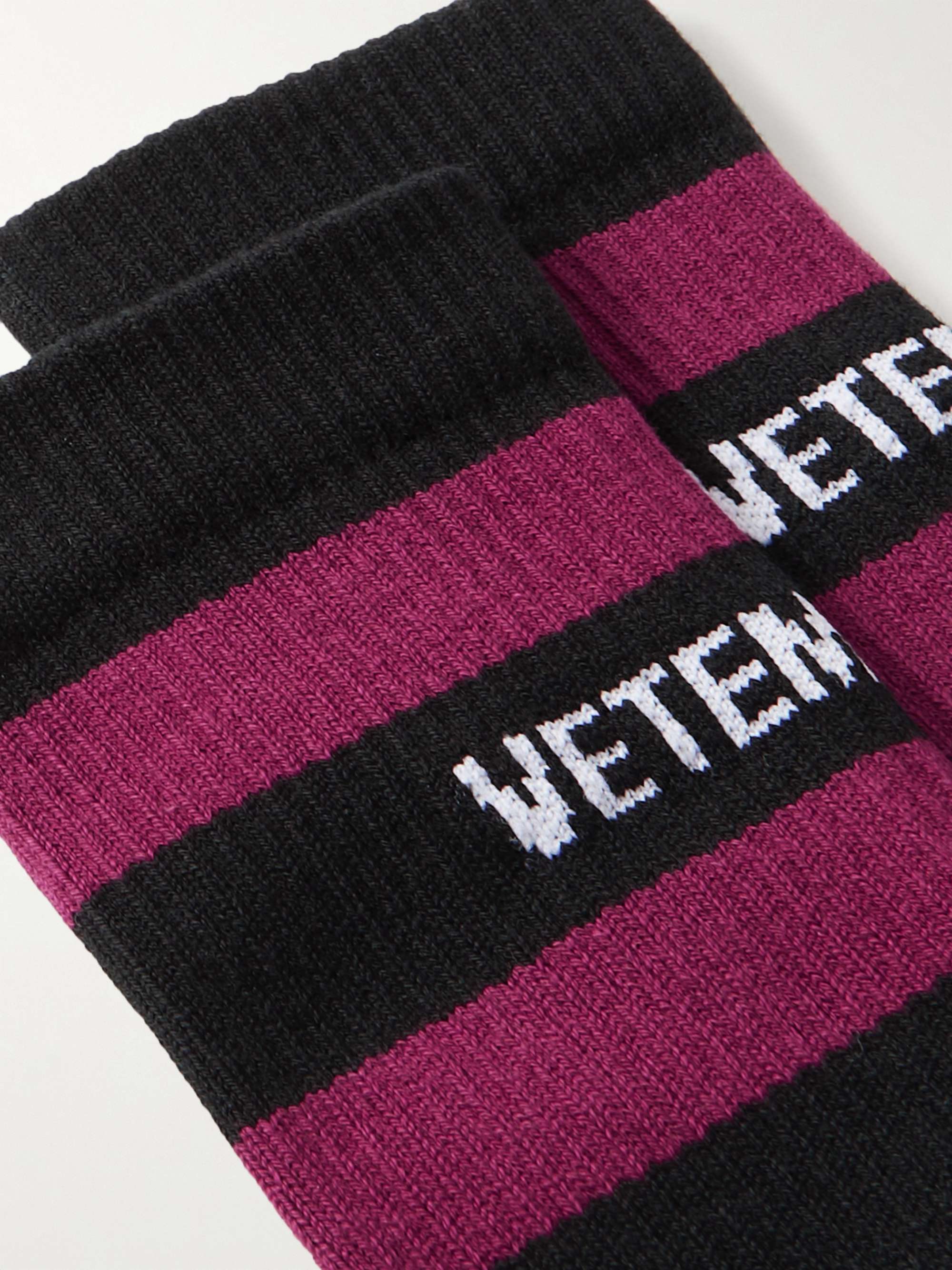 VETEMENTS + Reebok Striped Logo-Jacquard Cotton-Blend Socks