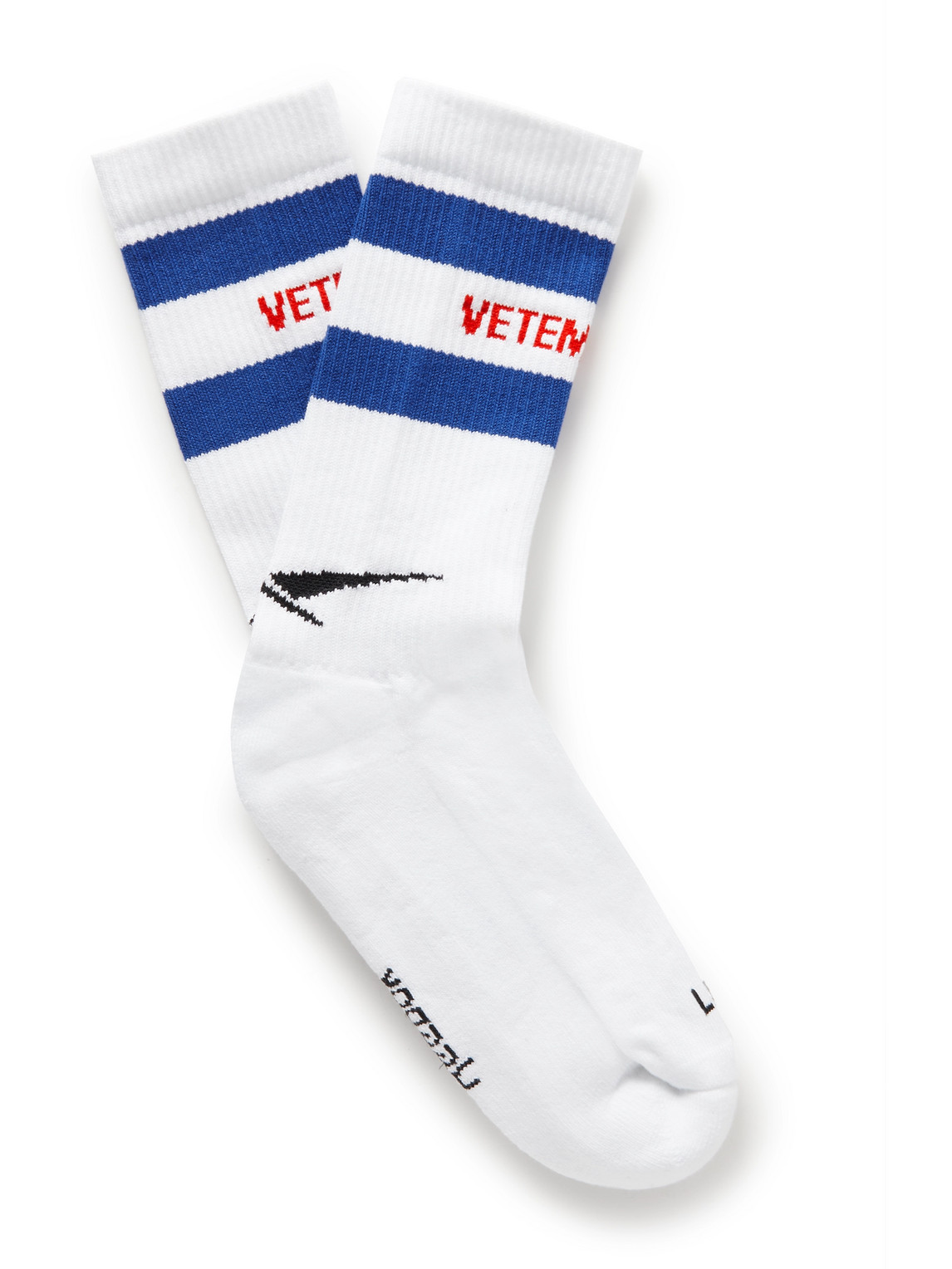 Logo-Jacquard Striped Cotton-Blend Socks