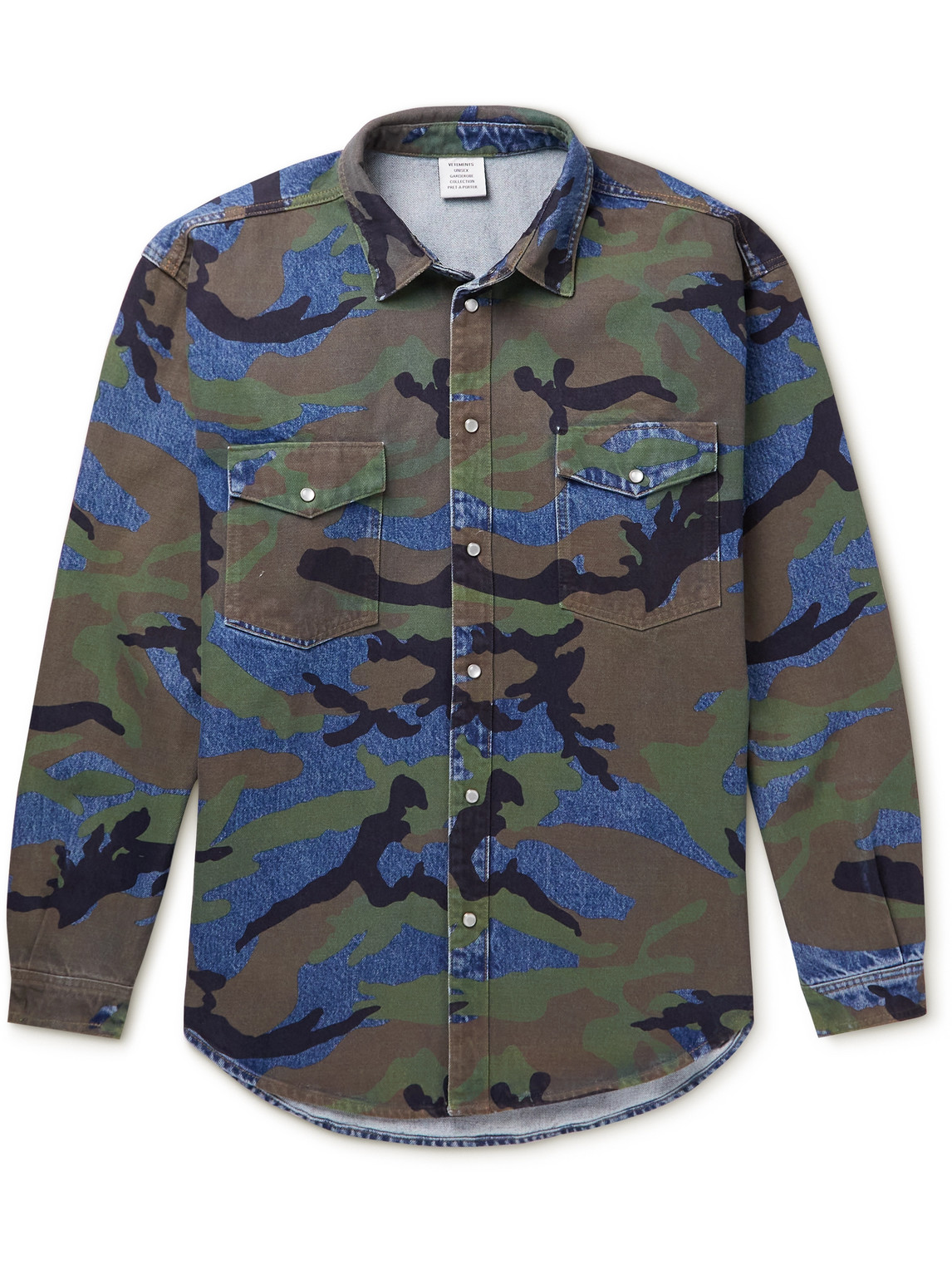 Camouflage-Print Denim Shirt