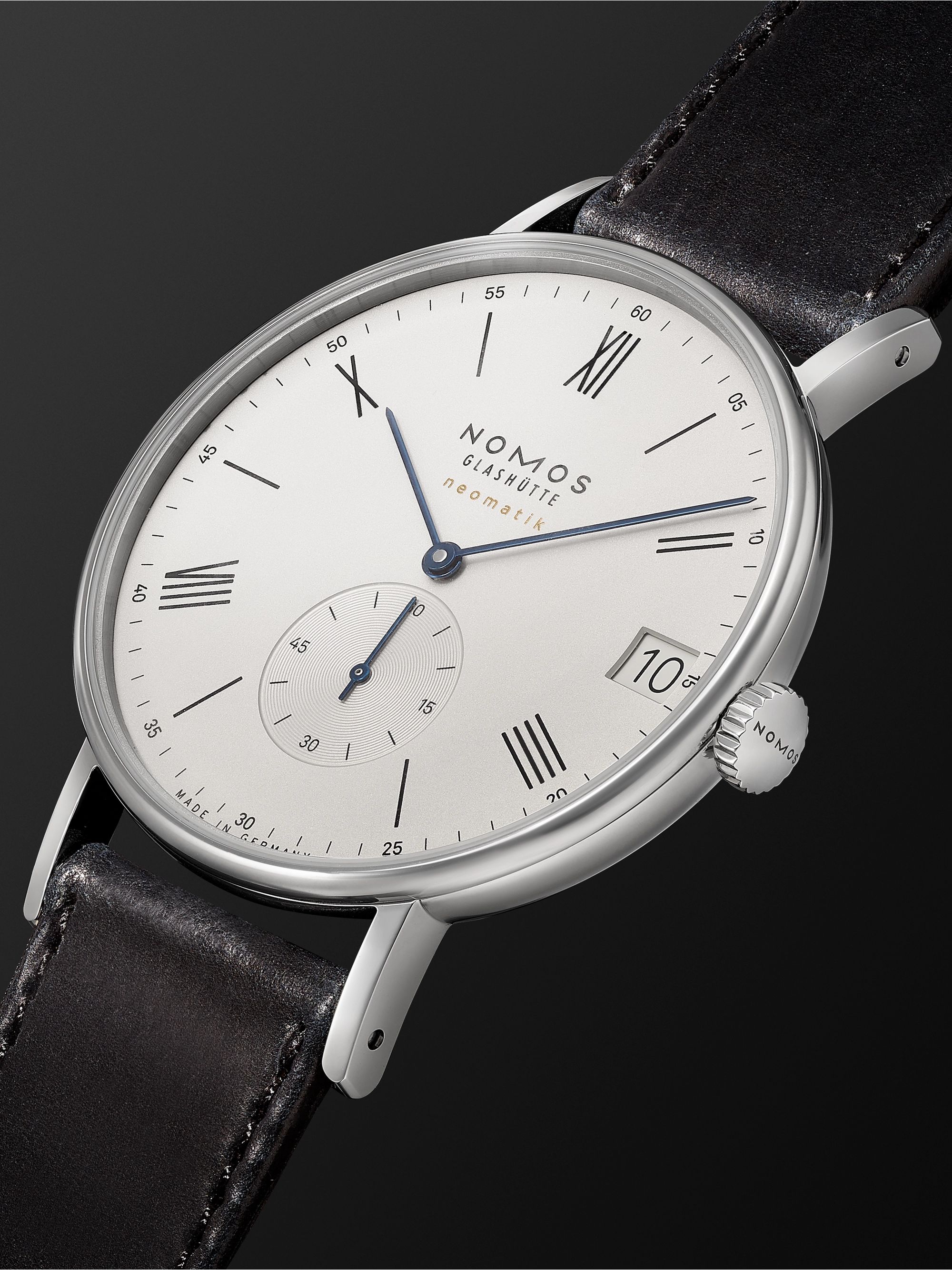 NOMOS GLASHÜTTE Ludwig Neomatik 41 Limited Edition Automatic 40.5mm Stainless Steel and Leather Watch, Ref. No. 291