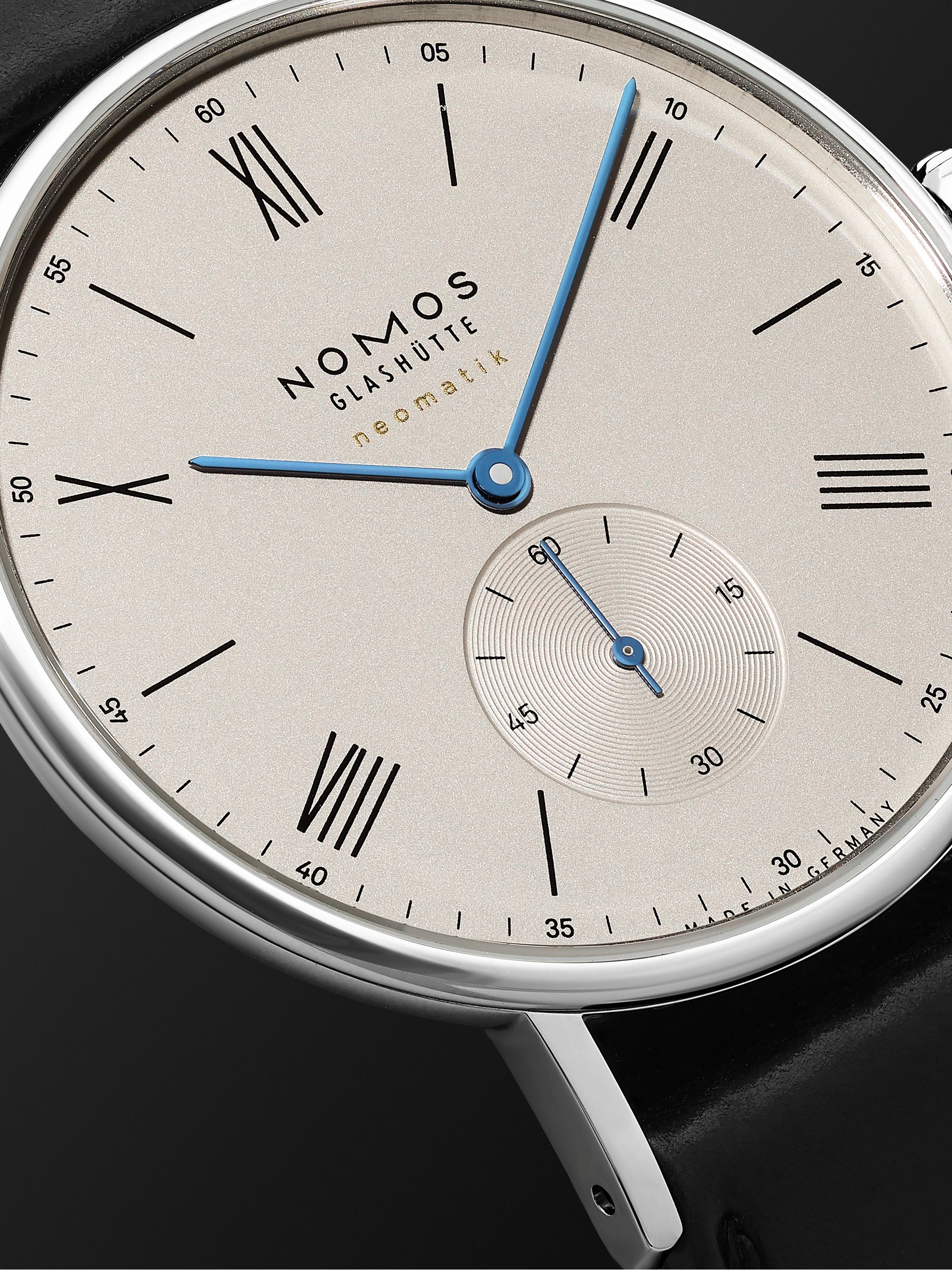 NOMOS GLASHÜTTE Ludwig Neomatik 39 Limited Edition Automatic 38.5mm Stainless Steel and Leather Watch, Ref. No. 250