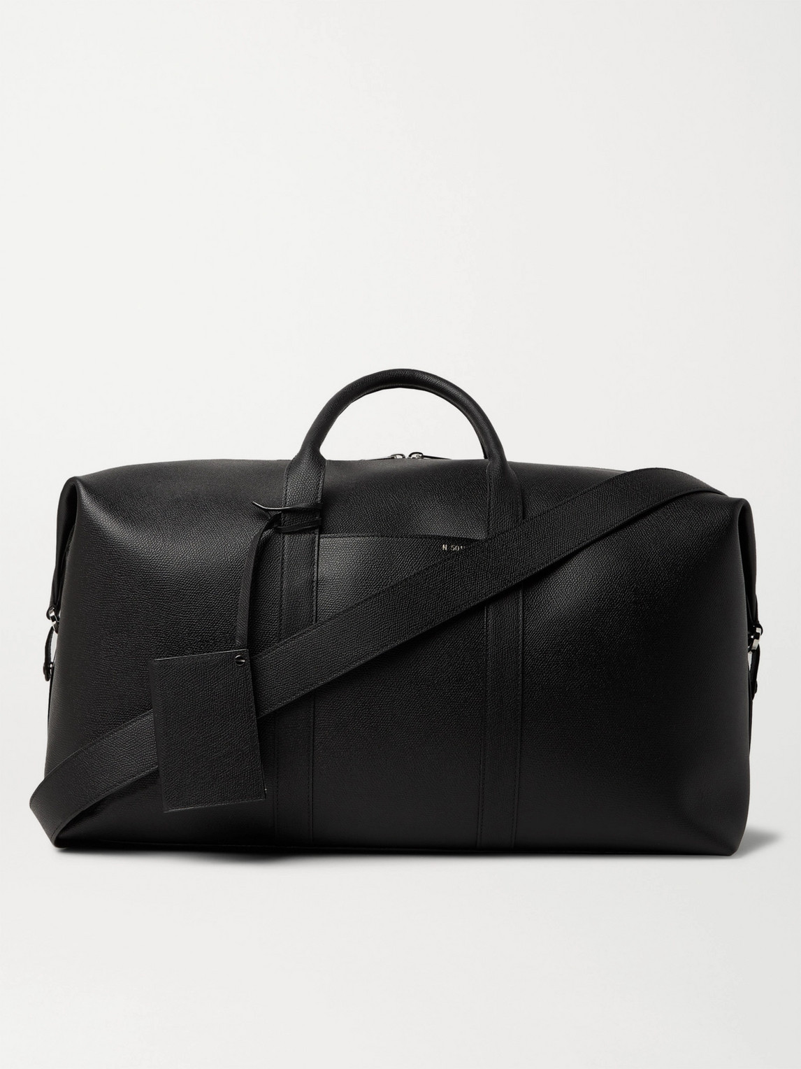 Valextra Textured-leather Holdall In Black