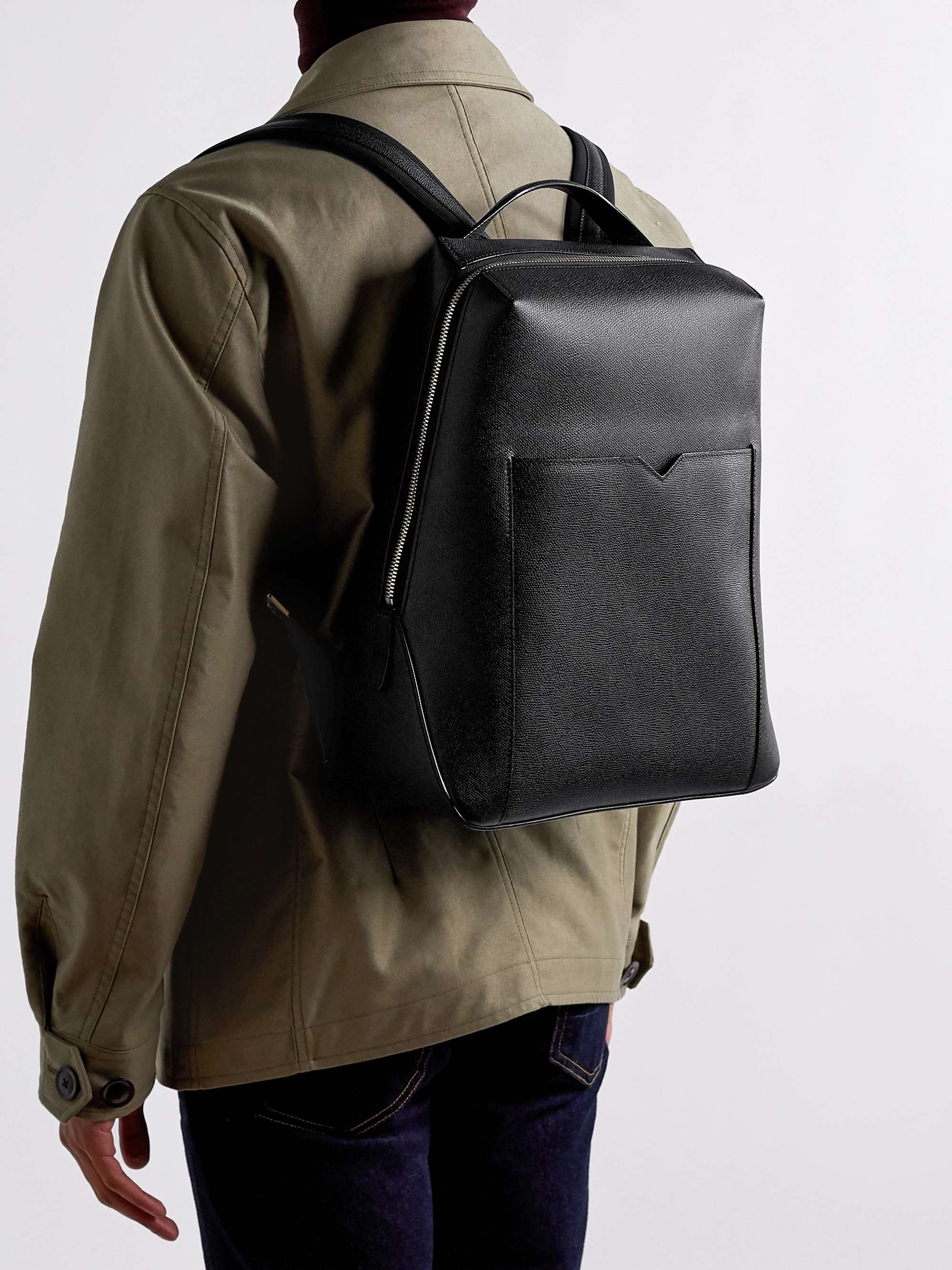 VALEXTRA Textured-Leather Backpack