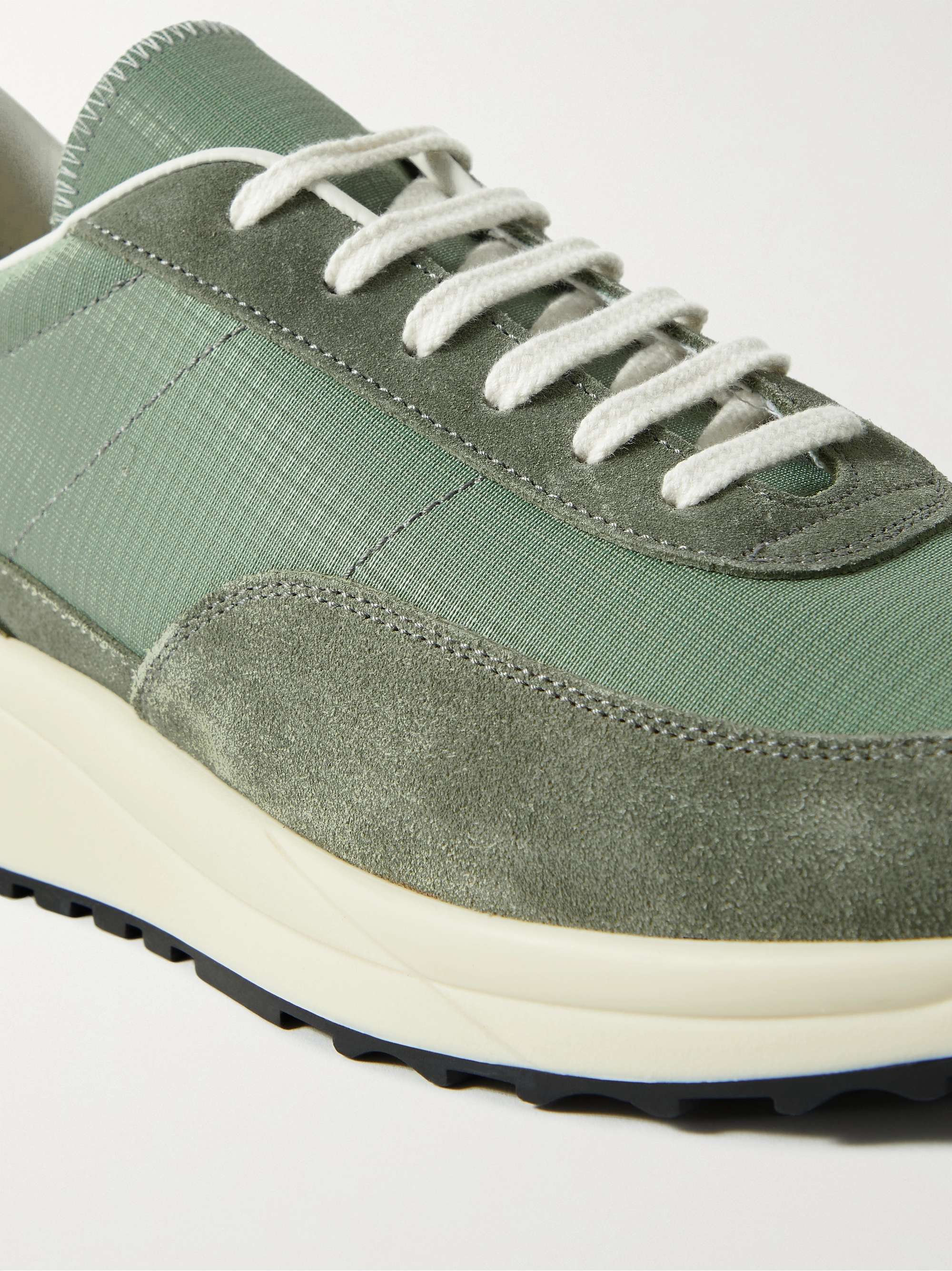 COMMON PROJECTS Track 80 Leather-Trimmed Suede and Ripstop Sneakers