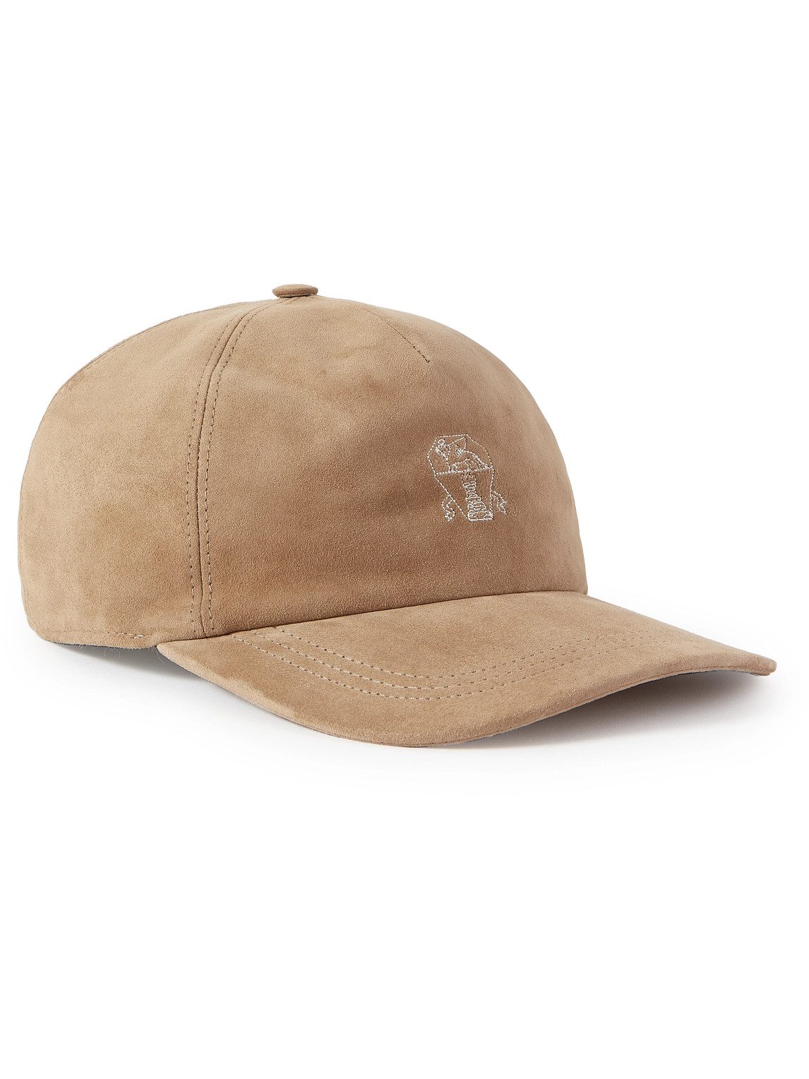 Logo-Embroidered Suede Baseball Cap