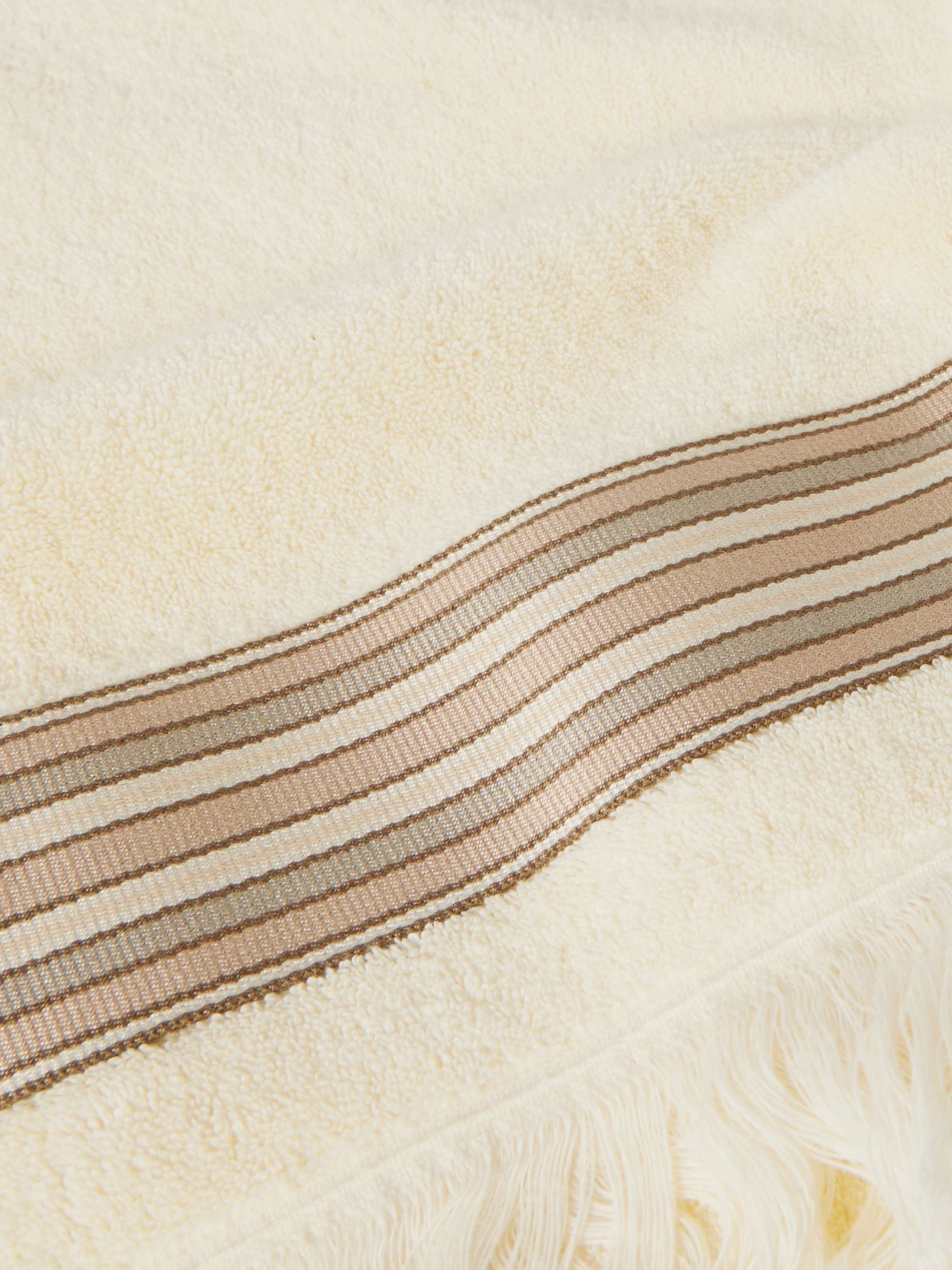 LORO PIANA Fringed Striped Cotton-Terry Beach Towel
