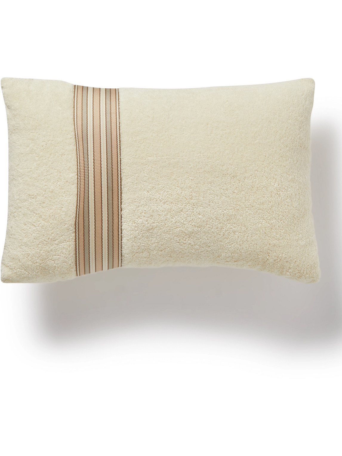 Striped Webbing-Trimmed Cotton-Terry Beach Pillow